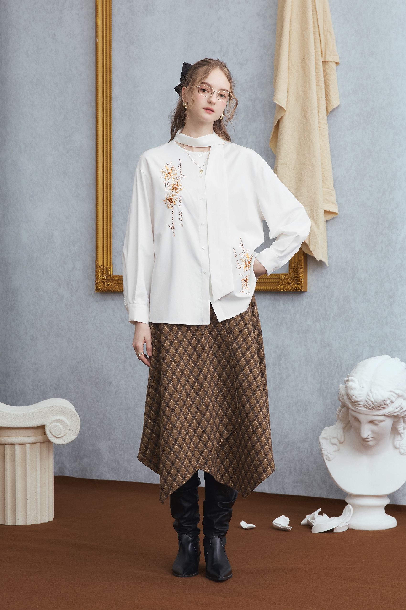 Van Gogh-Inspired White Design Shirt