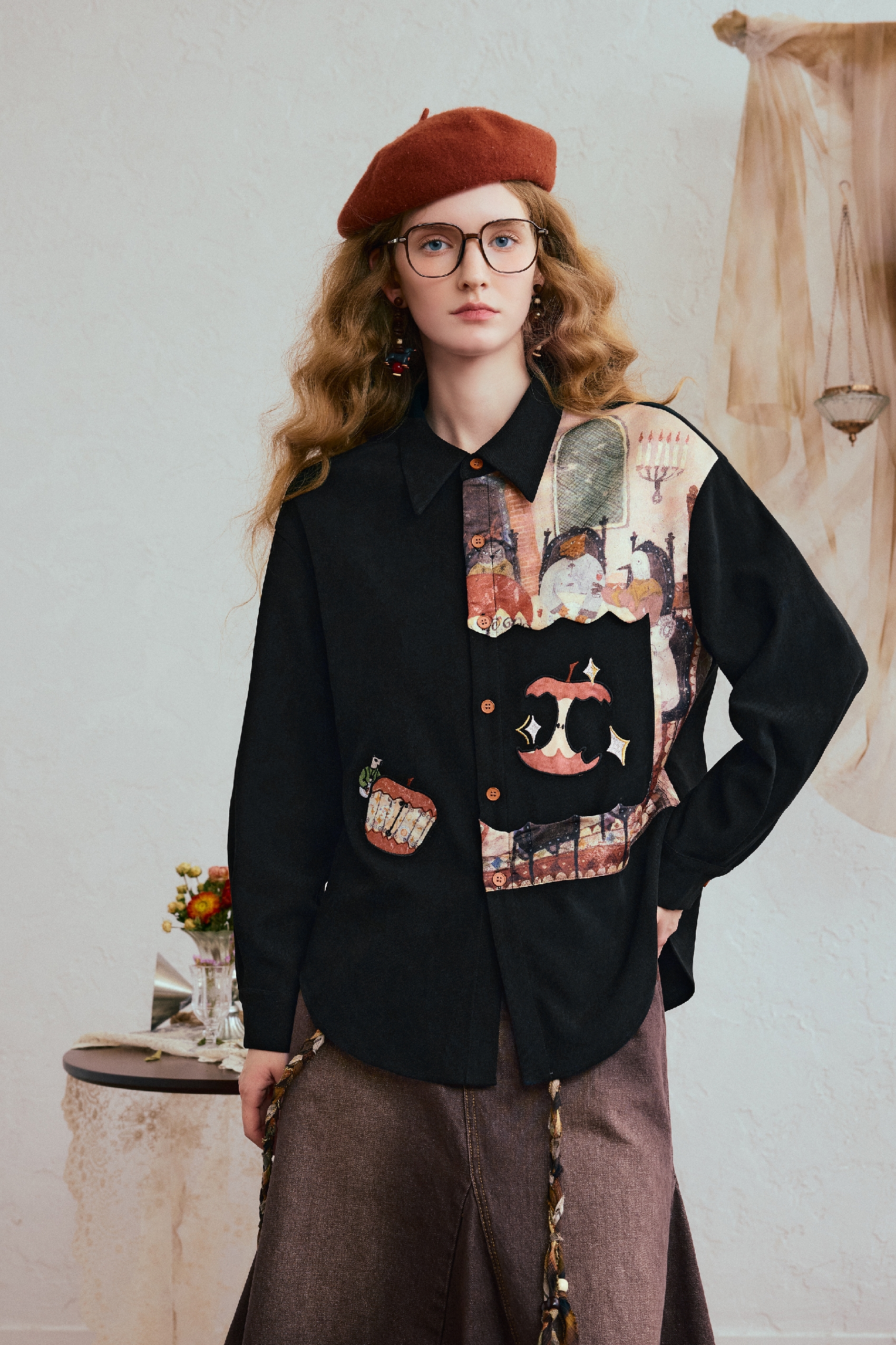 Black Van Gogh long-sleeved shirt