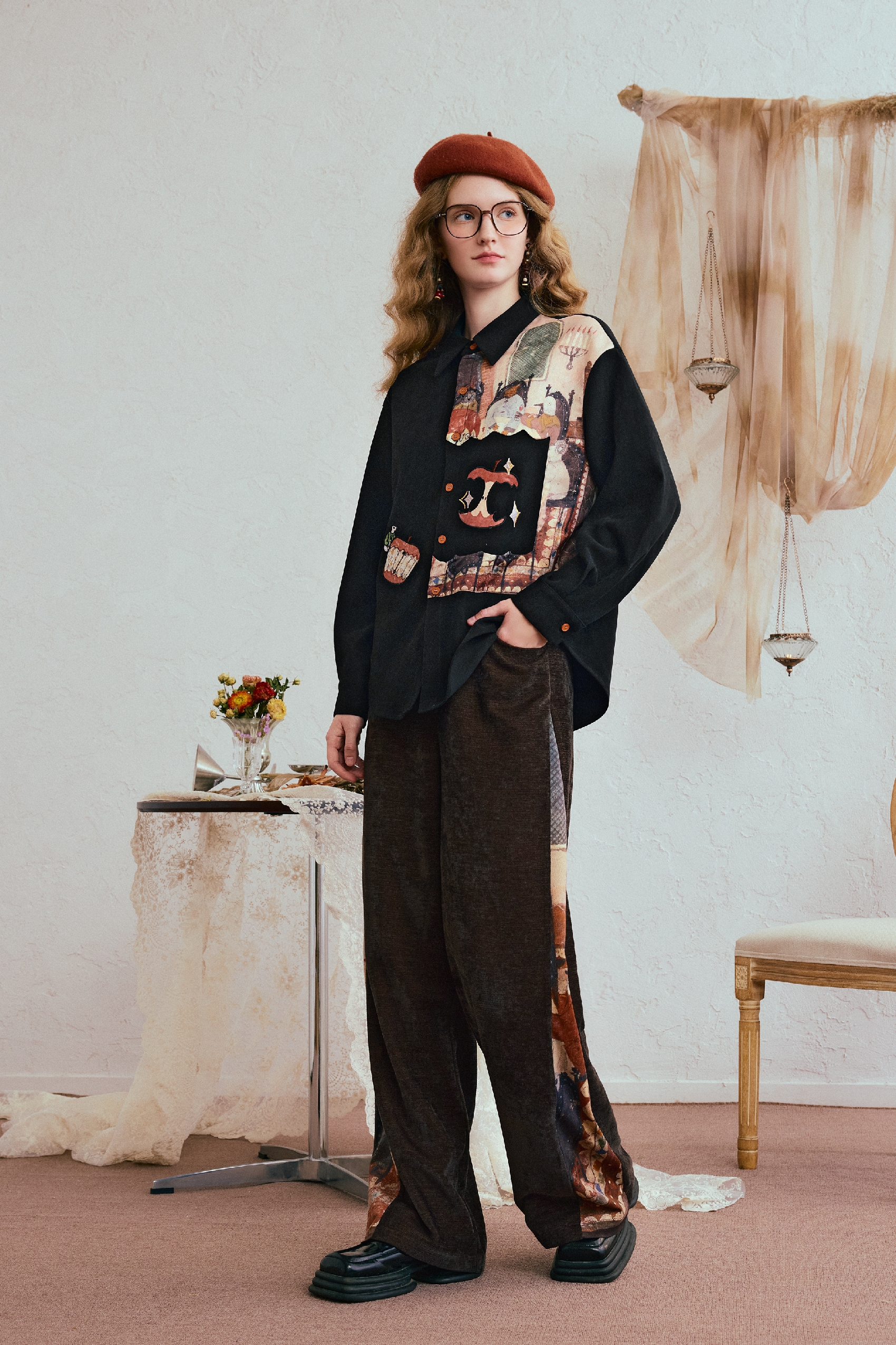 Black Van Gogh long-sleeved shirt