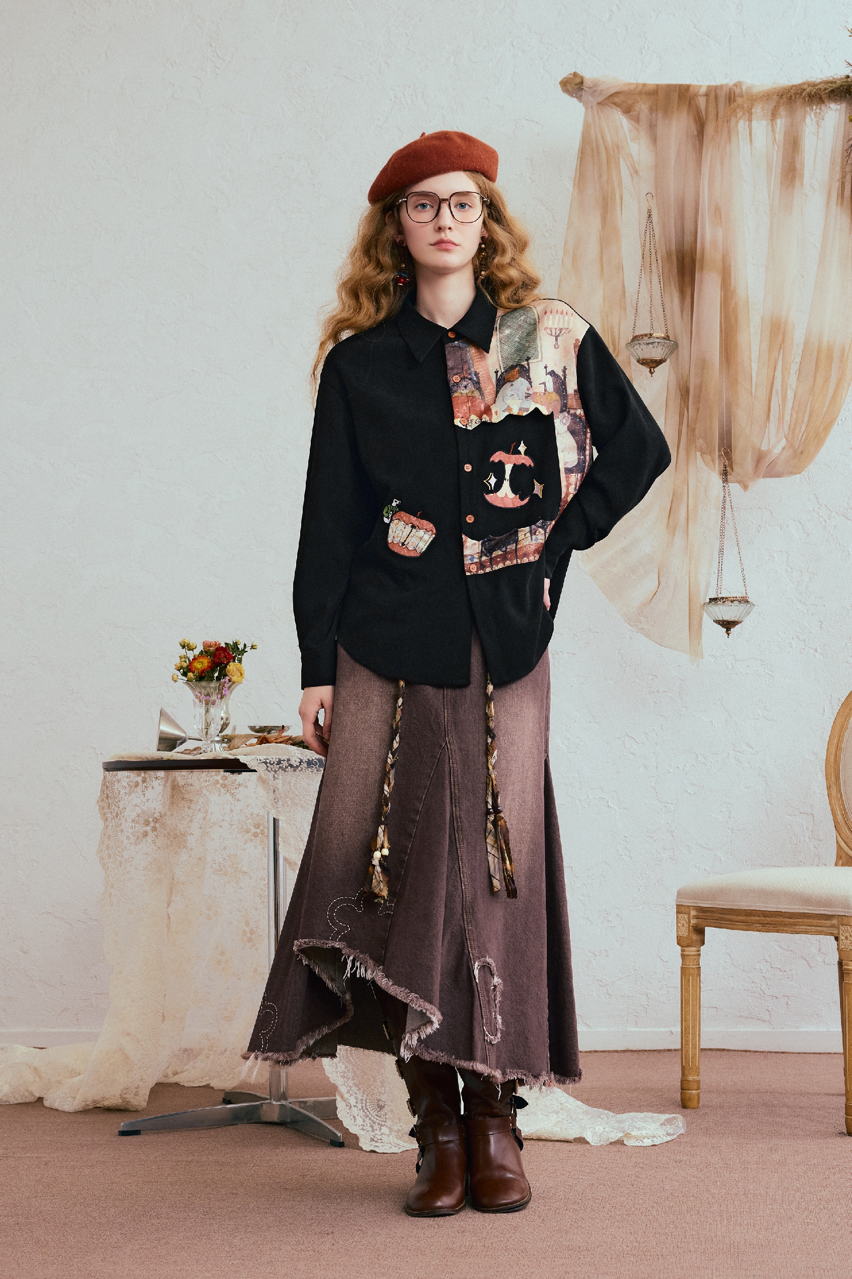 Black Van Gogh long-sleeved shirt