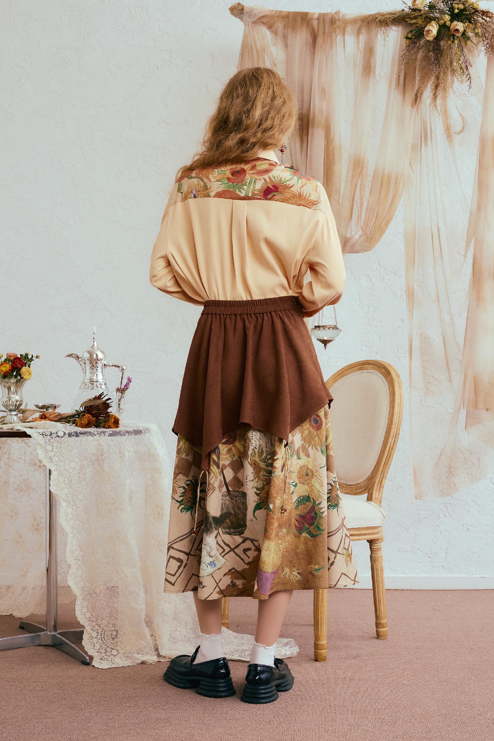 Van Gogh-Inspired Art Print Shawl Shirt