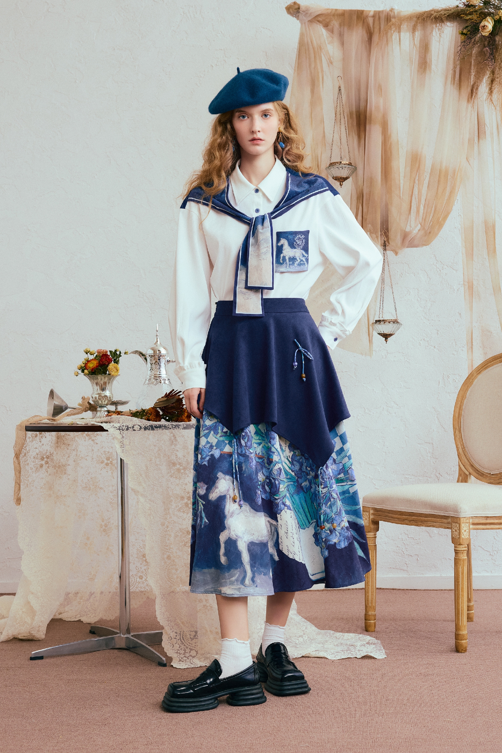 Van Gogh-Inspired Art Print Shawl Shirt