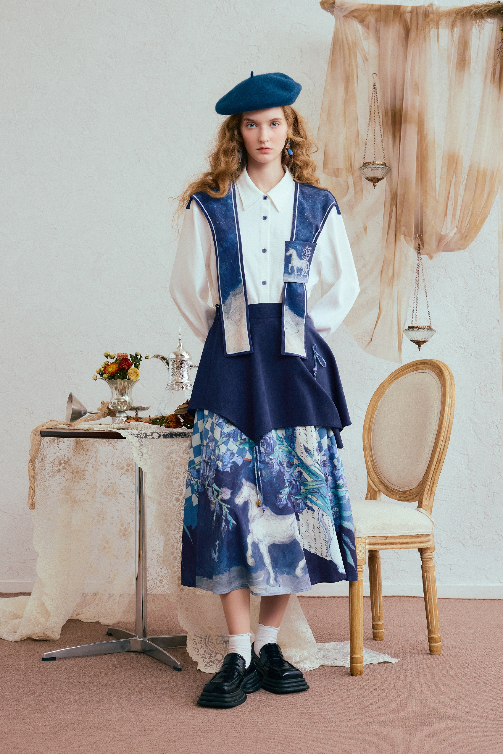 Van Gogh-Inspired Art Print Shawl Shirt