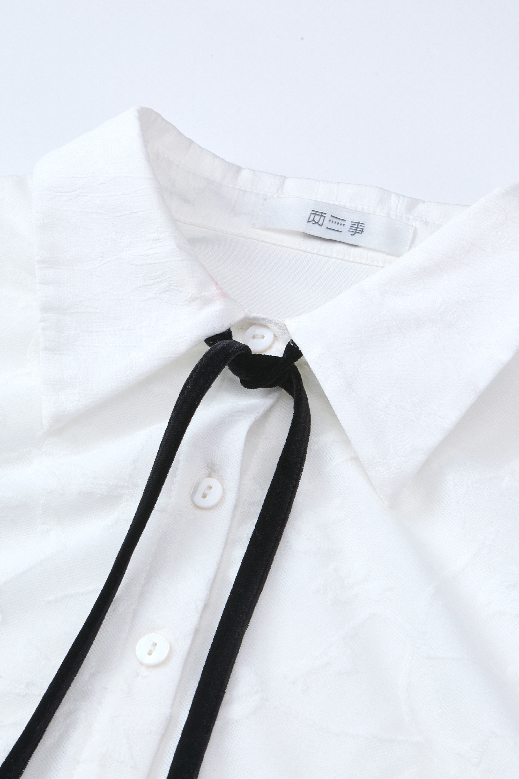 Jacquard Tie-Detail Relaxed Shirt-LYONSENS