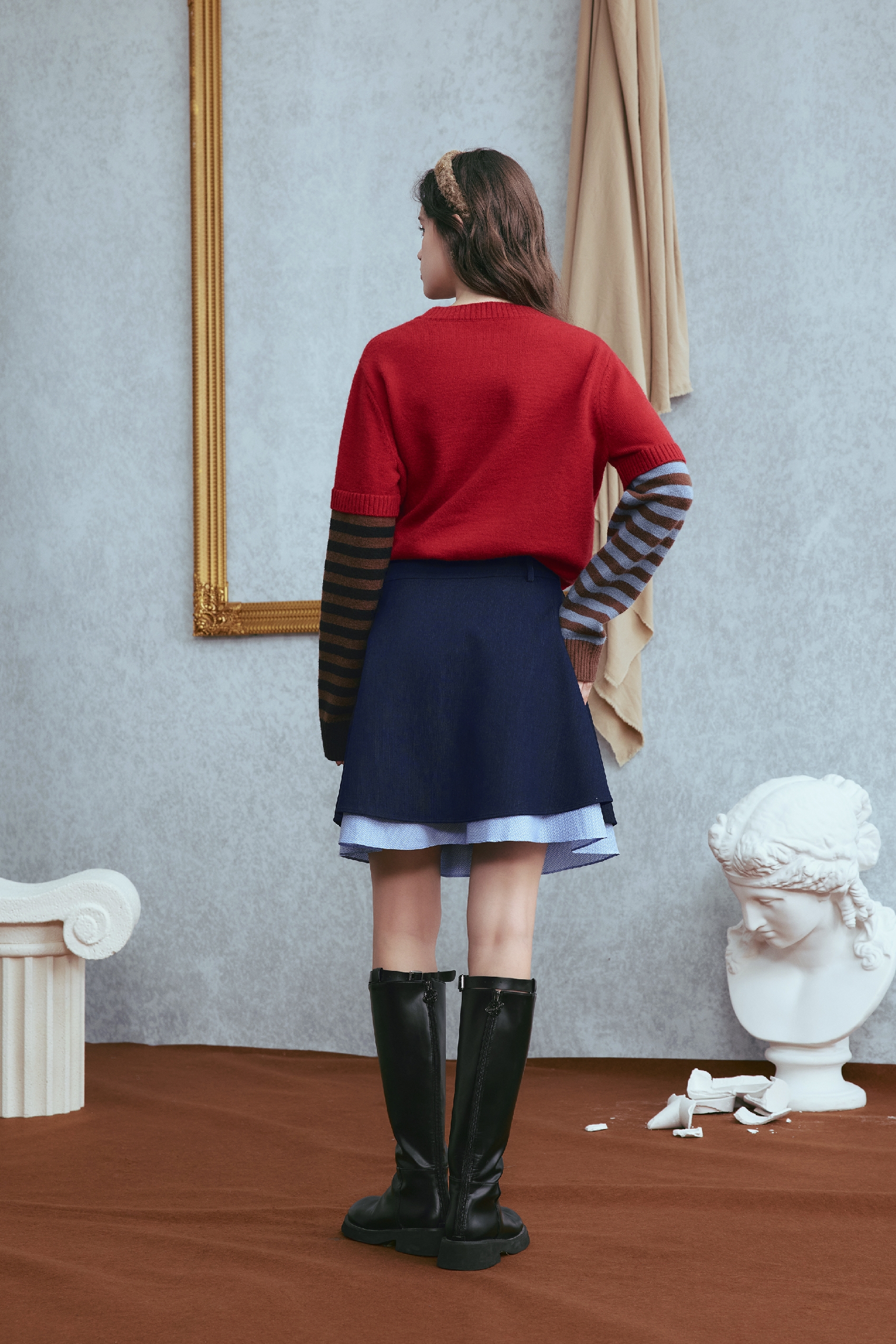 Patchwork Designer Denim Mini Skirt