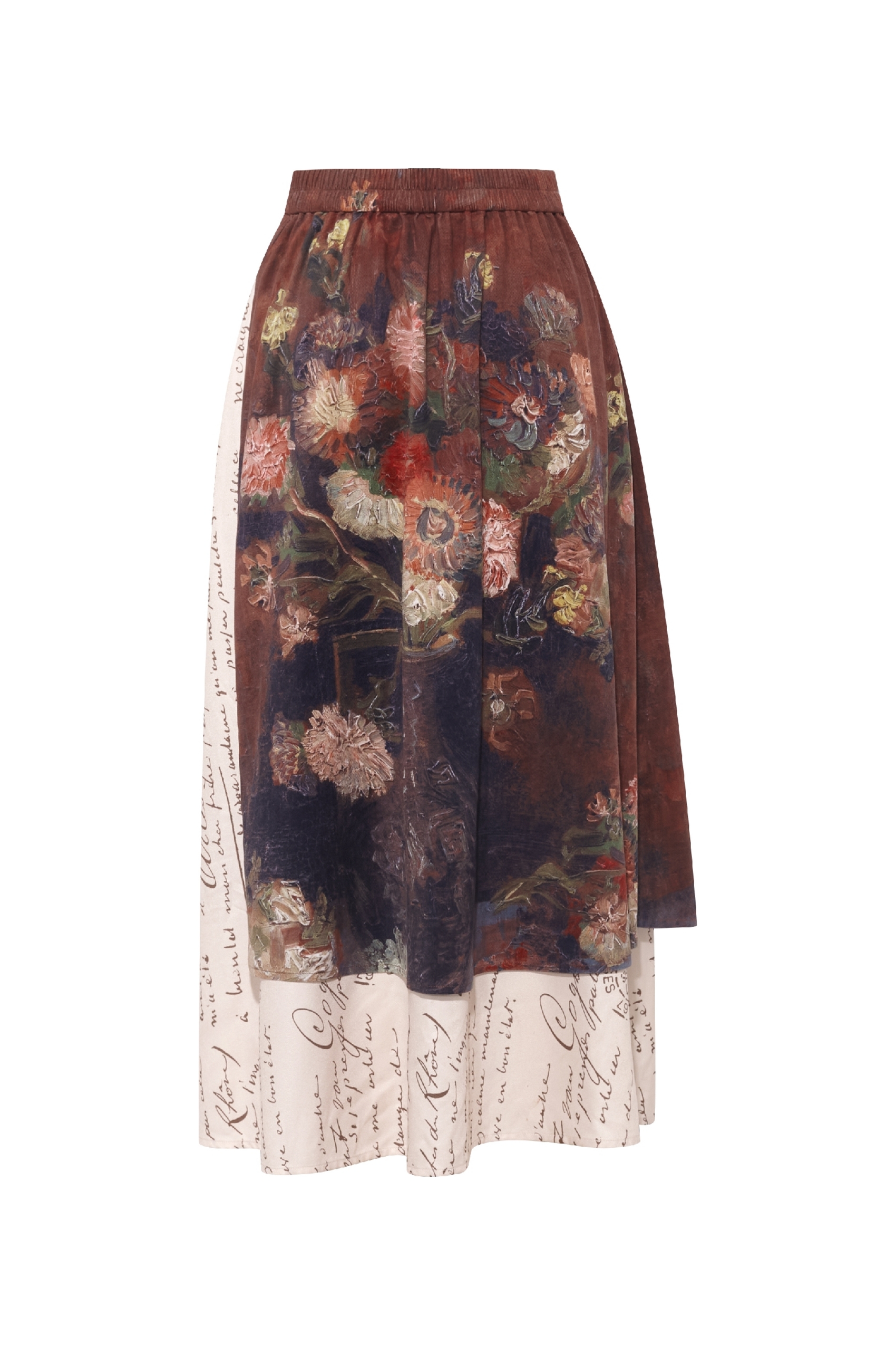 Van Gogh-Inspired A-Line Midi Skirt