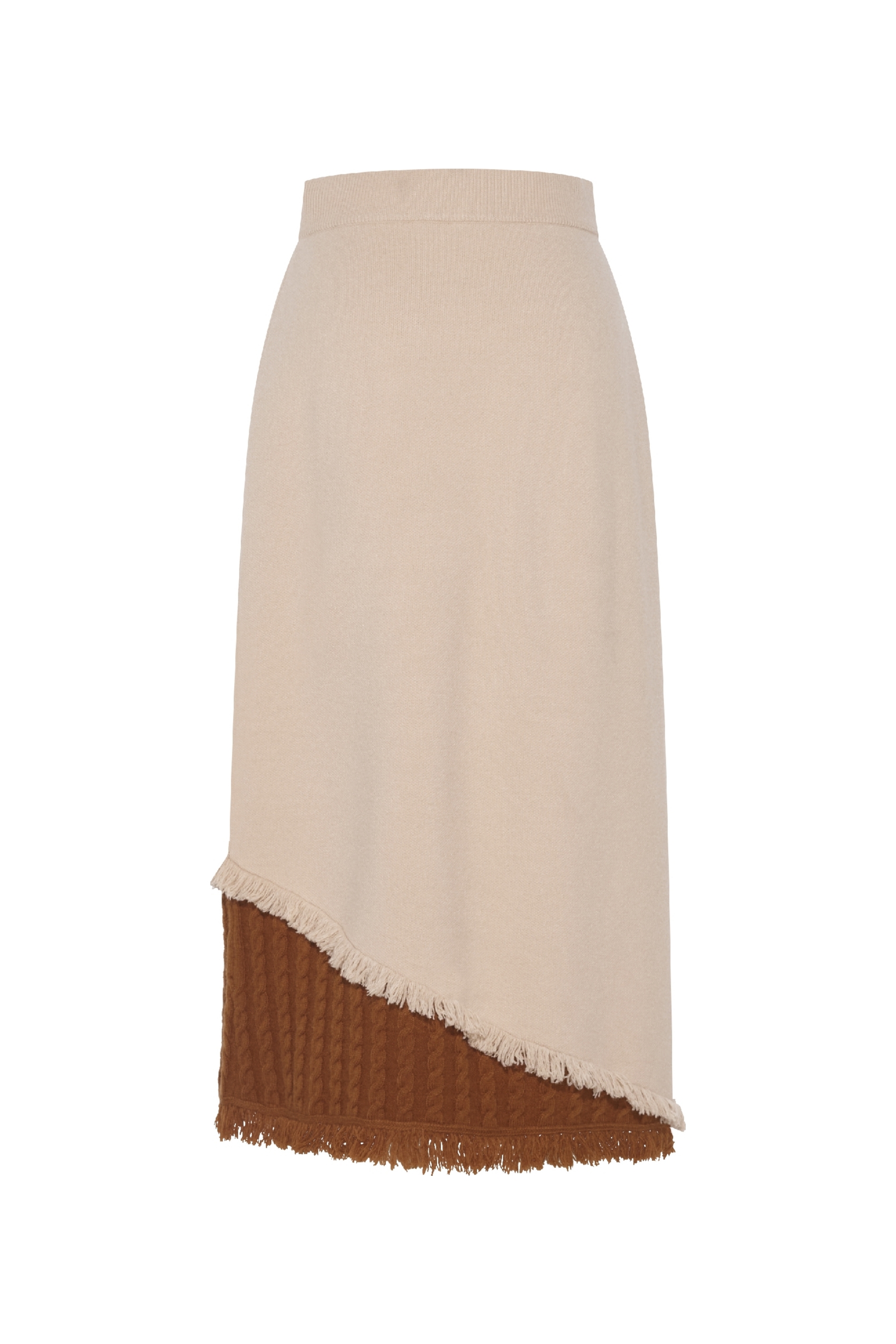 Van Gogh-Inspired High-Waist Knit Midi Skirt