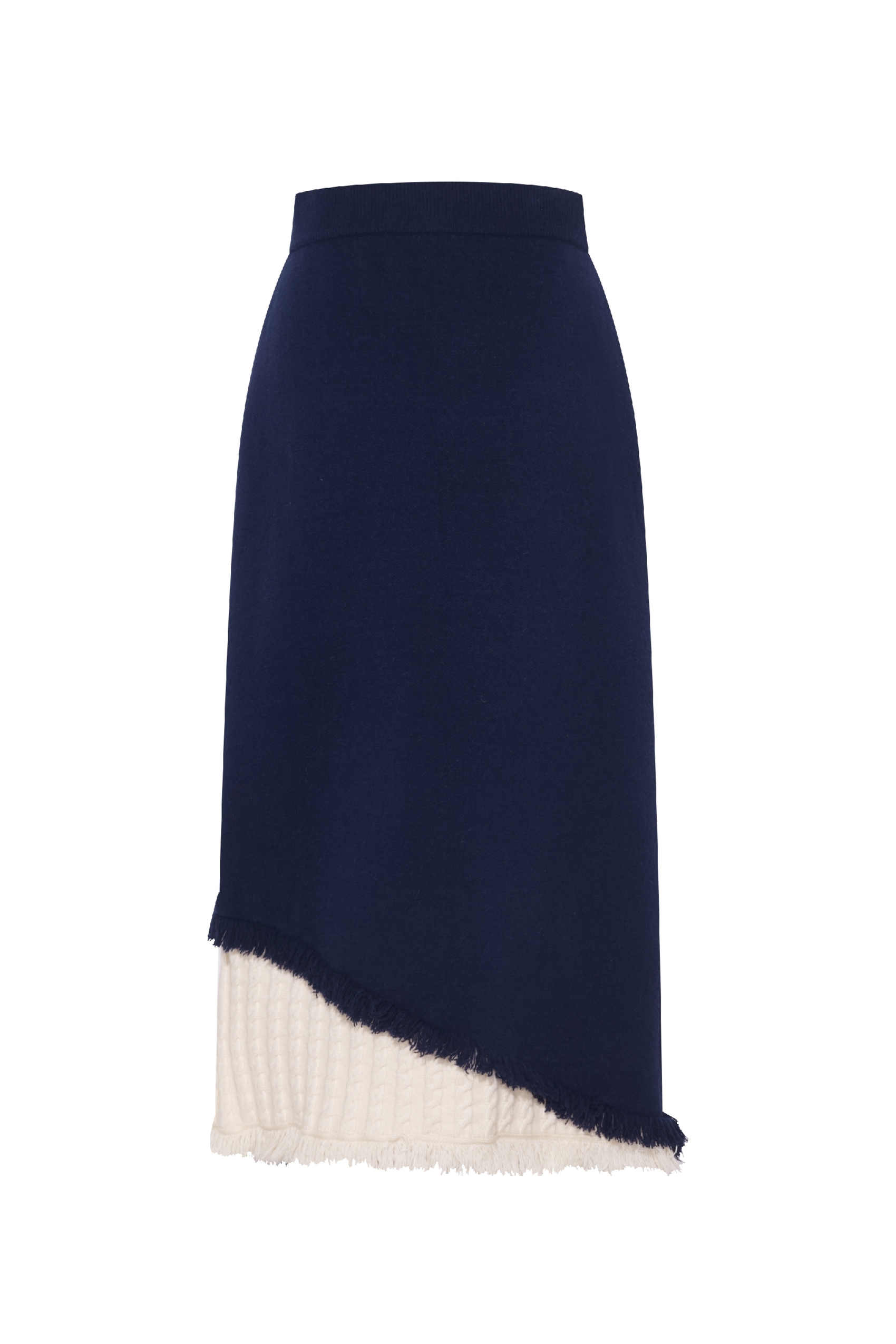 Van Gogh-Inspired High-Waist Knit Midi Skirt