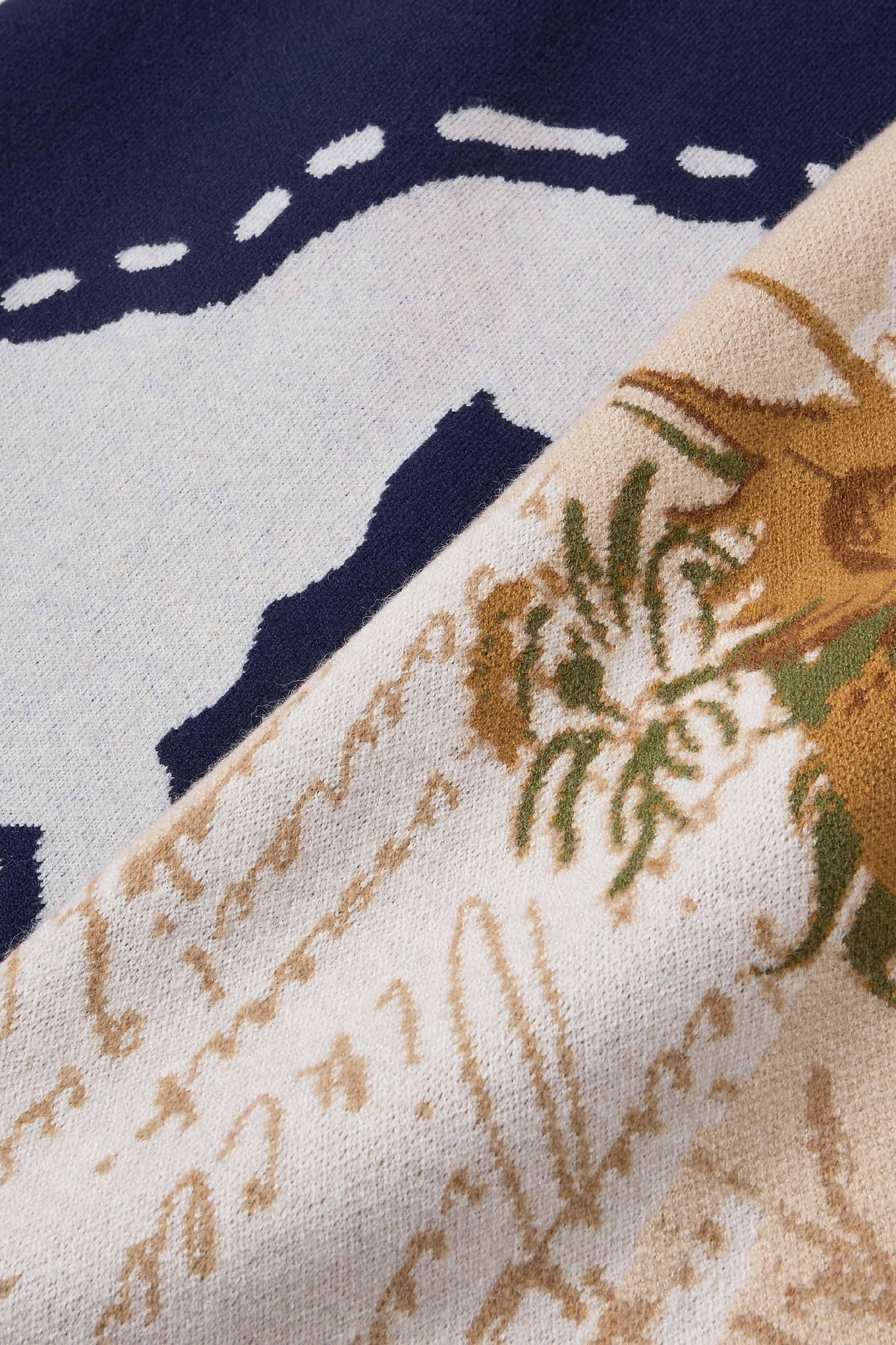 Van Gogh-Inspired High-Waist Knit Midi Skirt