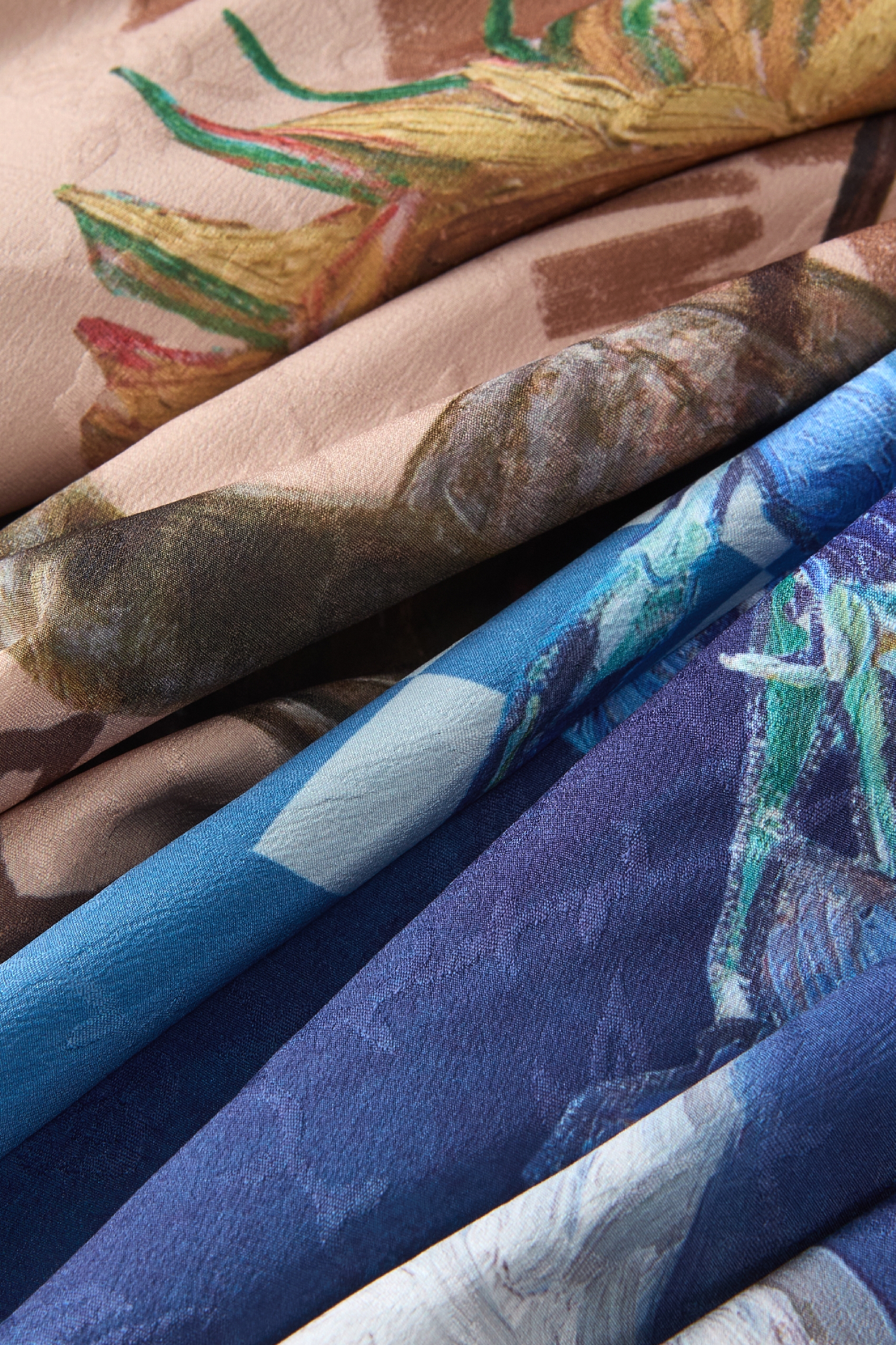 Van Gogh-Inspired Brown A-Line Skirt