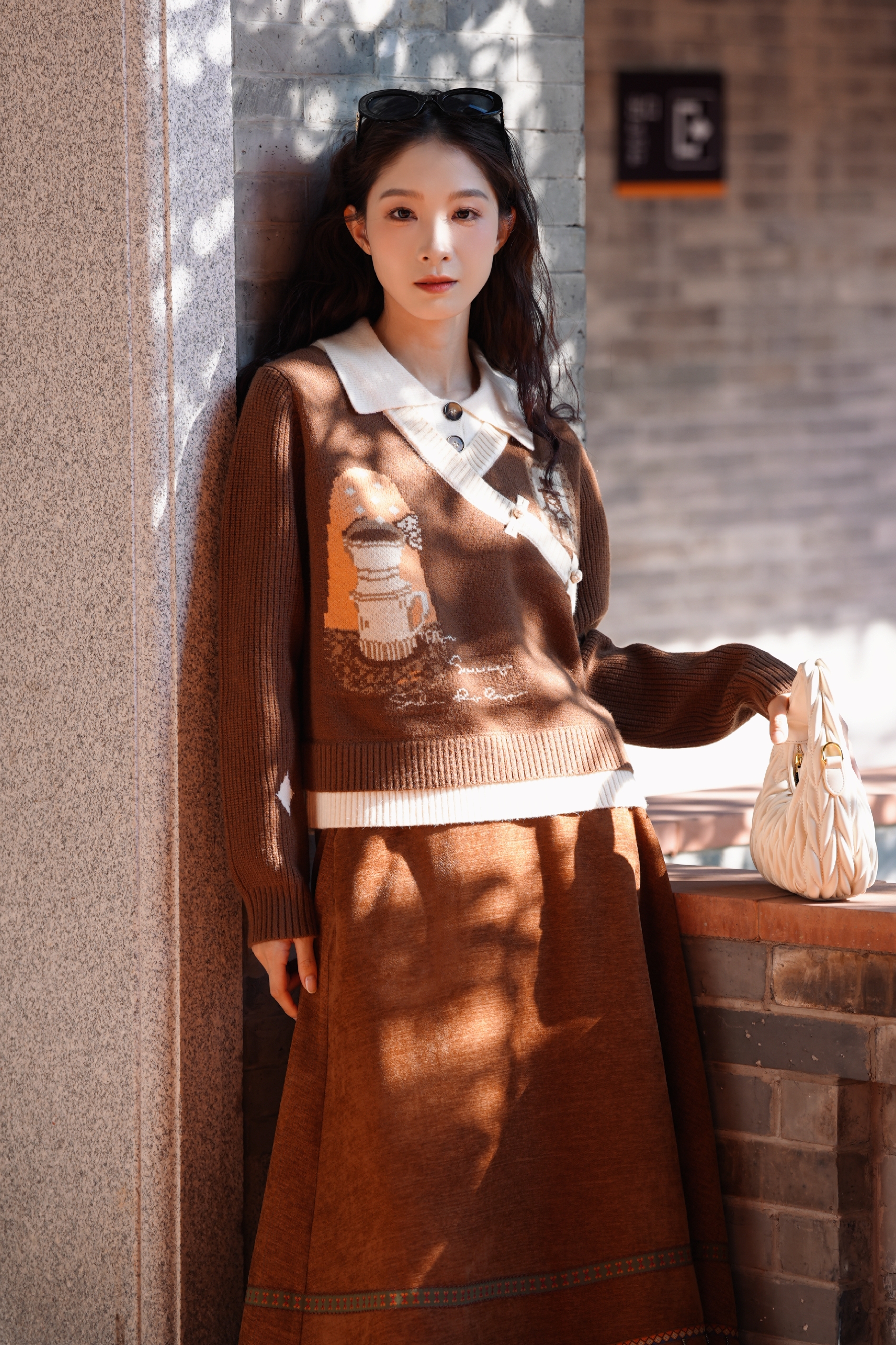 Ethnic style midi skirt