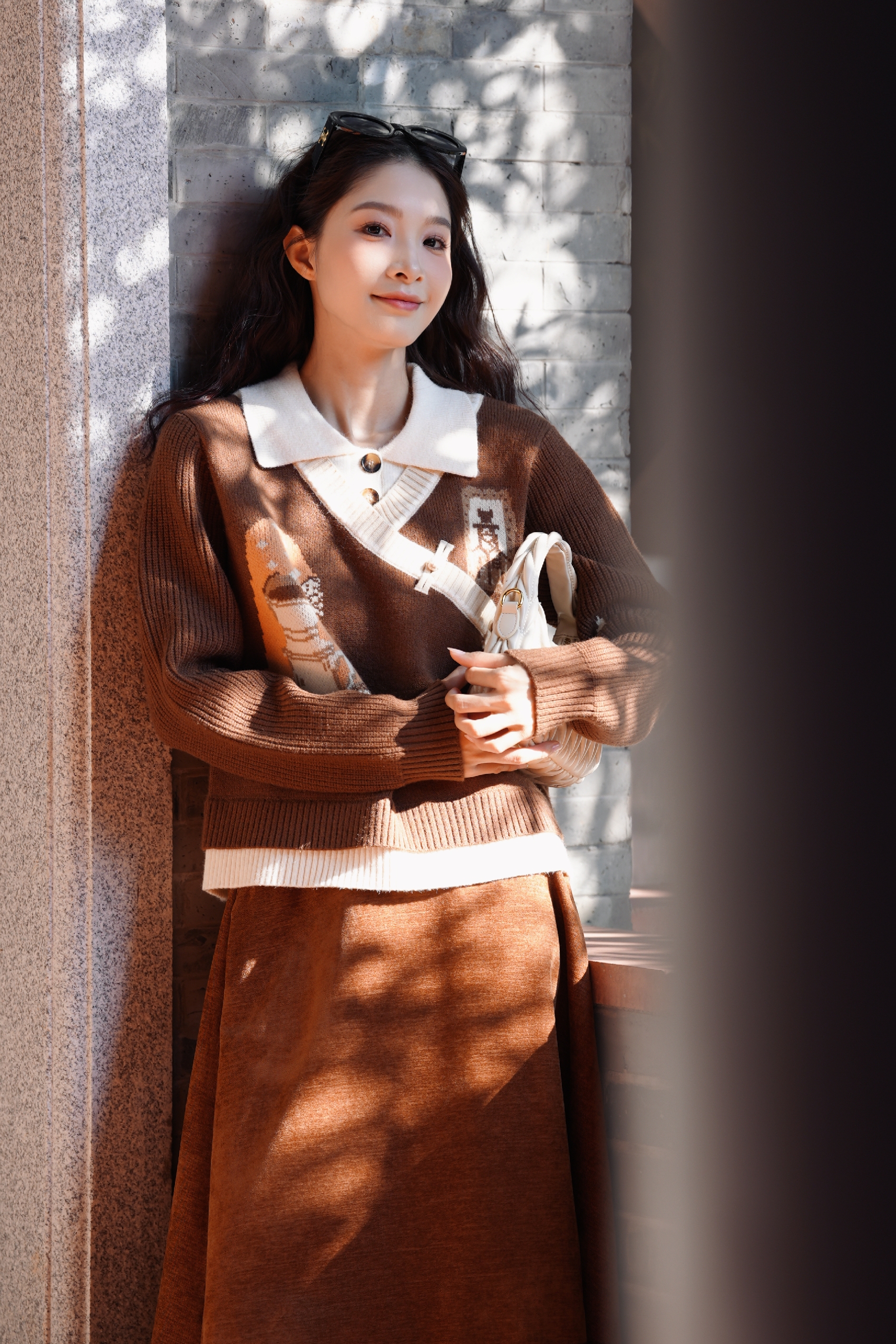 Ethnic style midi skirt