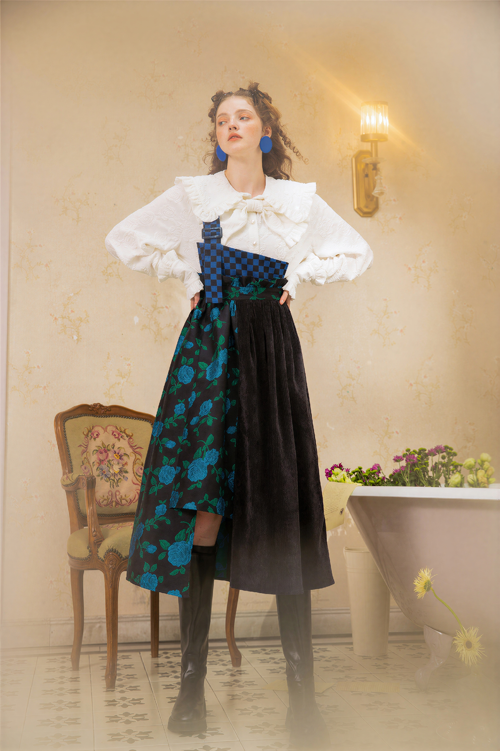 Detachable Strap Asymmetric Skirt