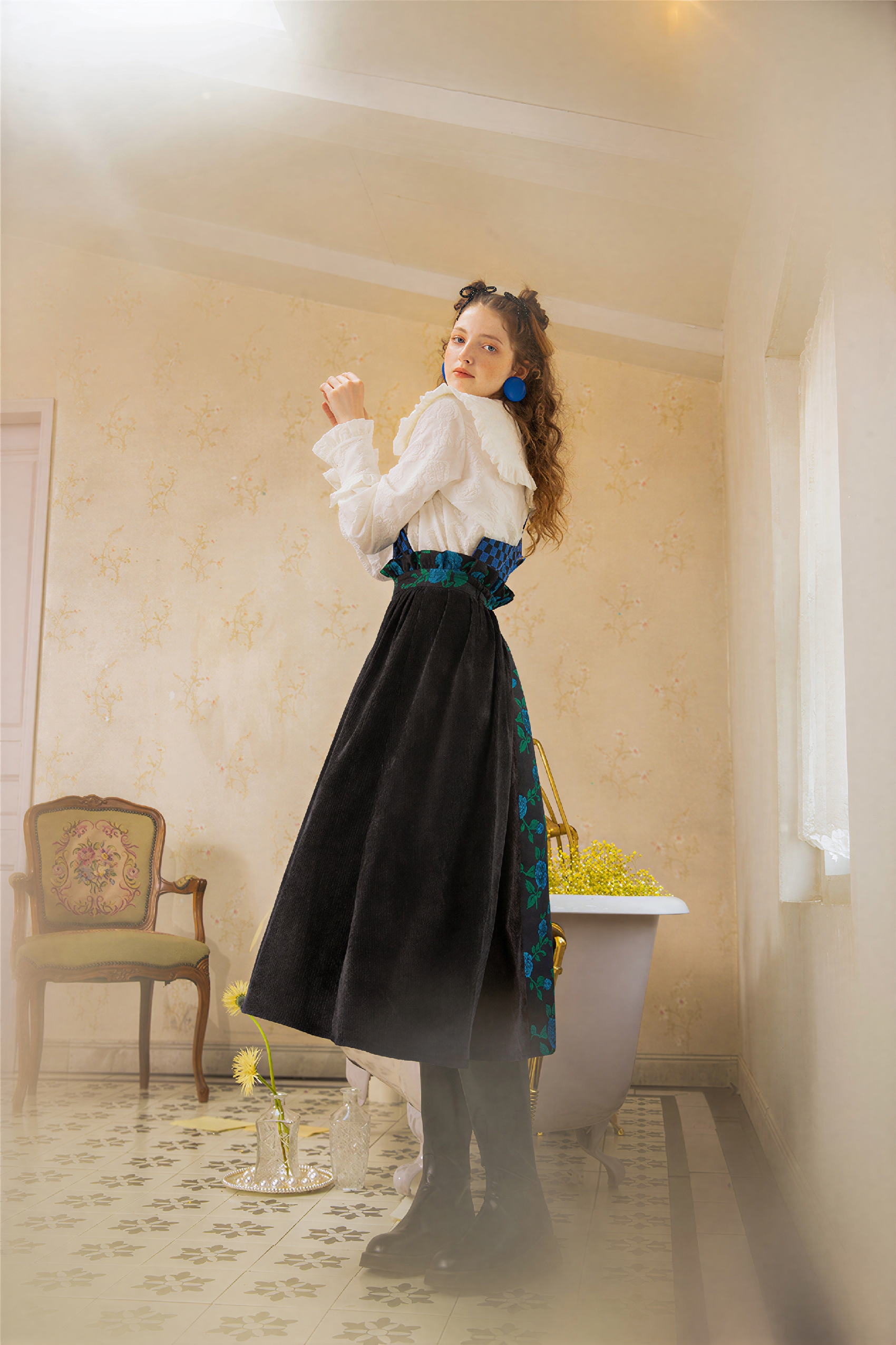 Detachable Strap Asymmetric Skirt