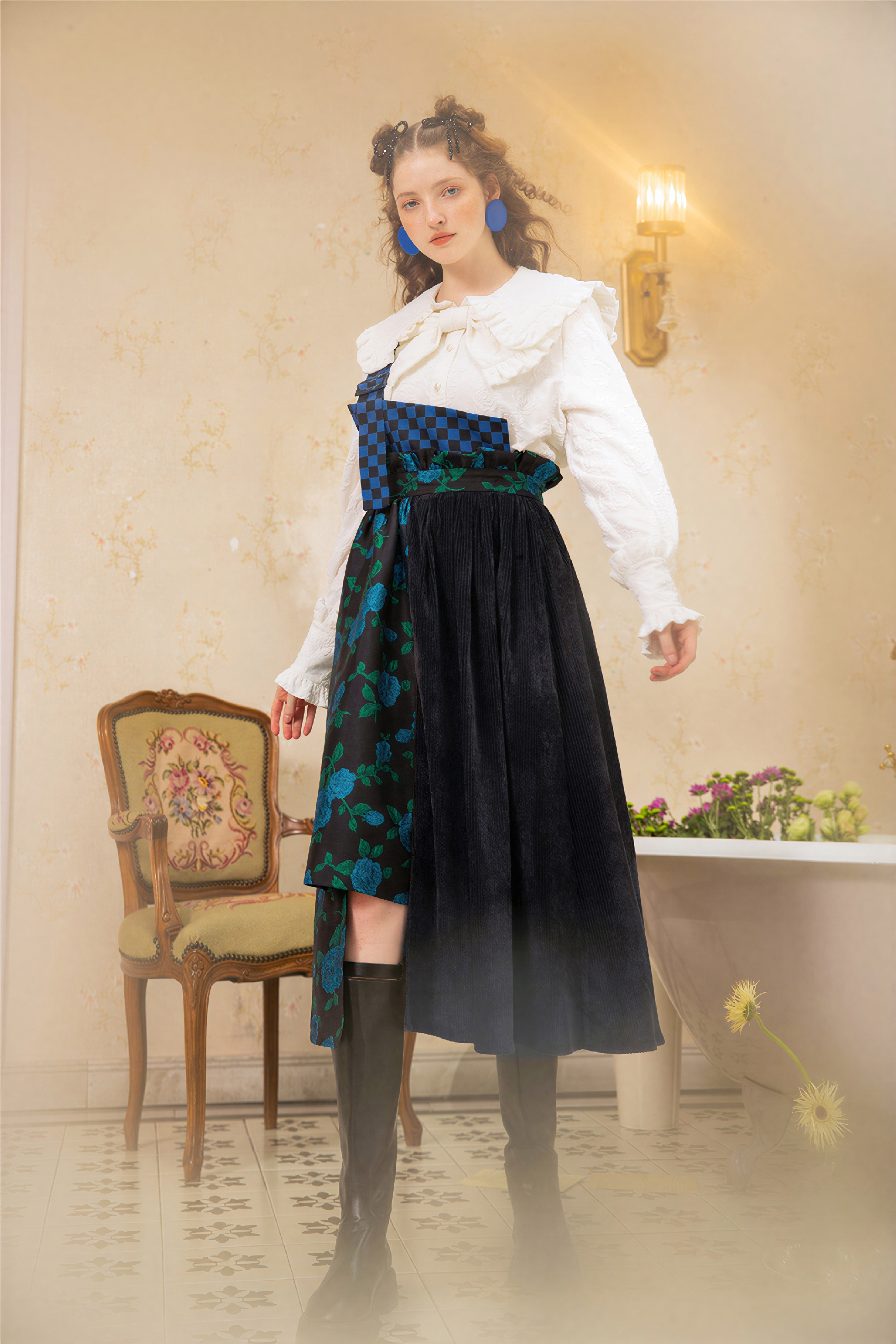 Detachable Strap Asymmetric Skirt