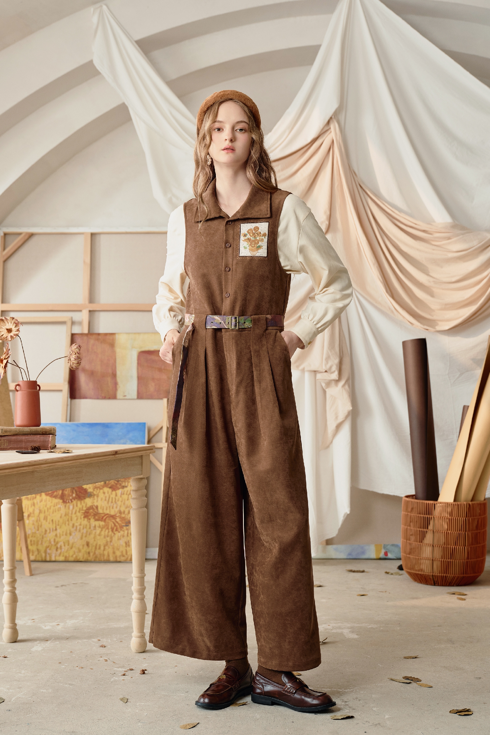 Van Gogh-inspired casual jumpsuit