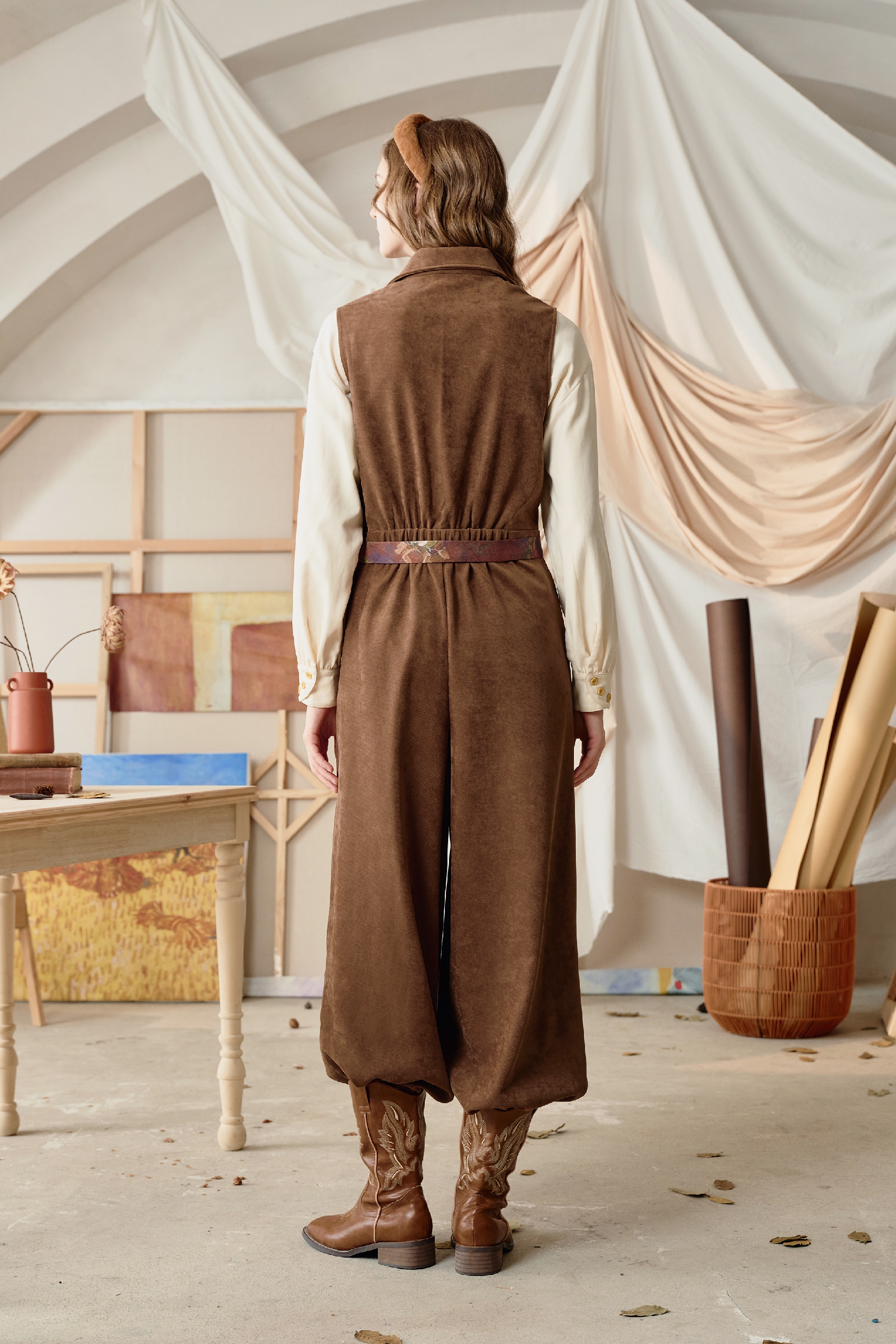 Van Gogh-inspired casual jumpsuit