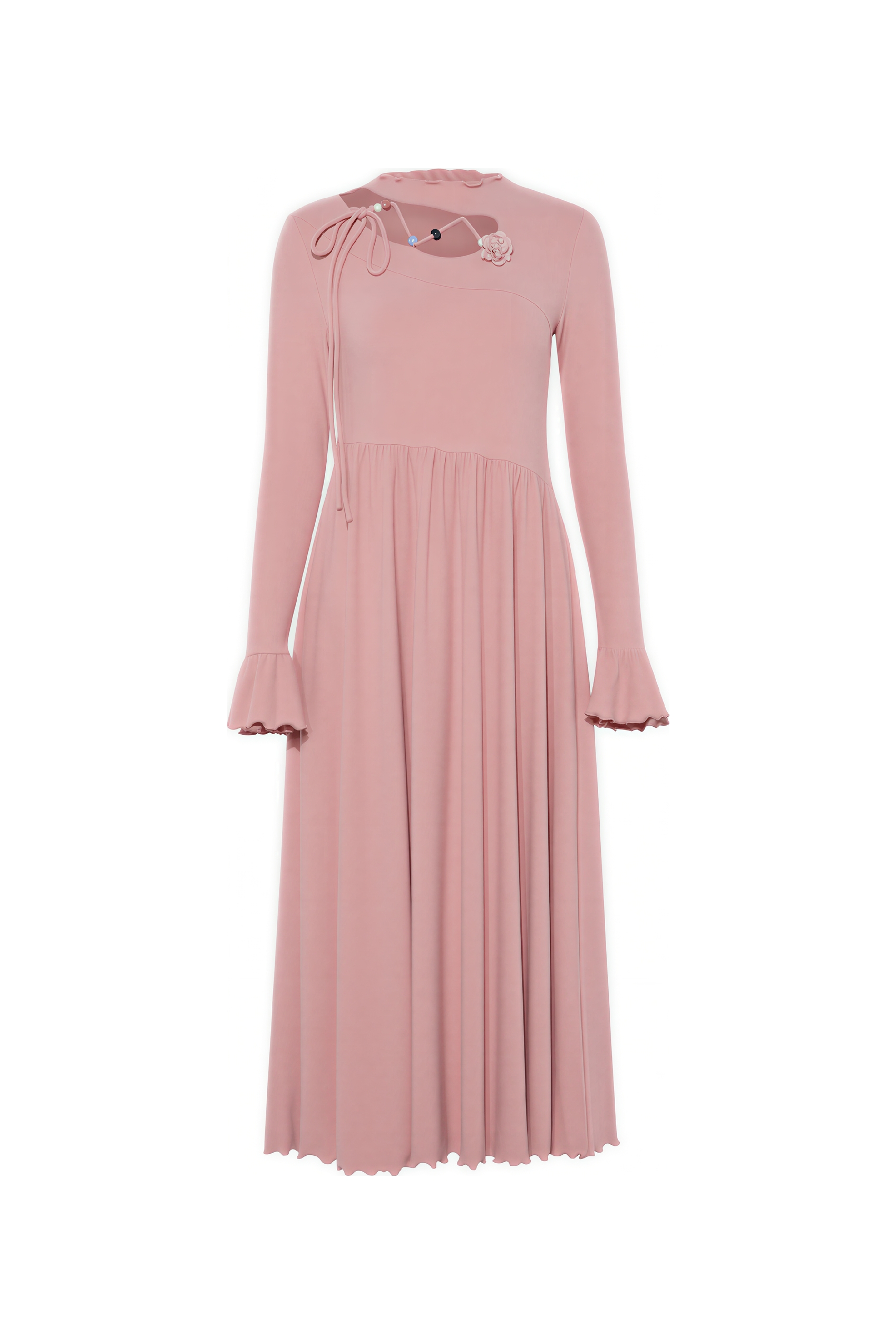 Van Gogh-Inspired French Knit Maxi Dress-LYONSENS