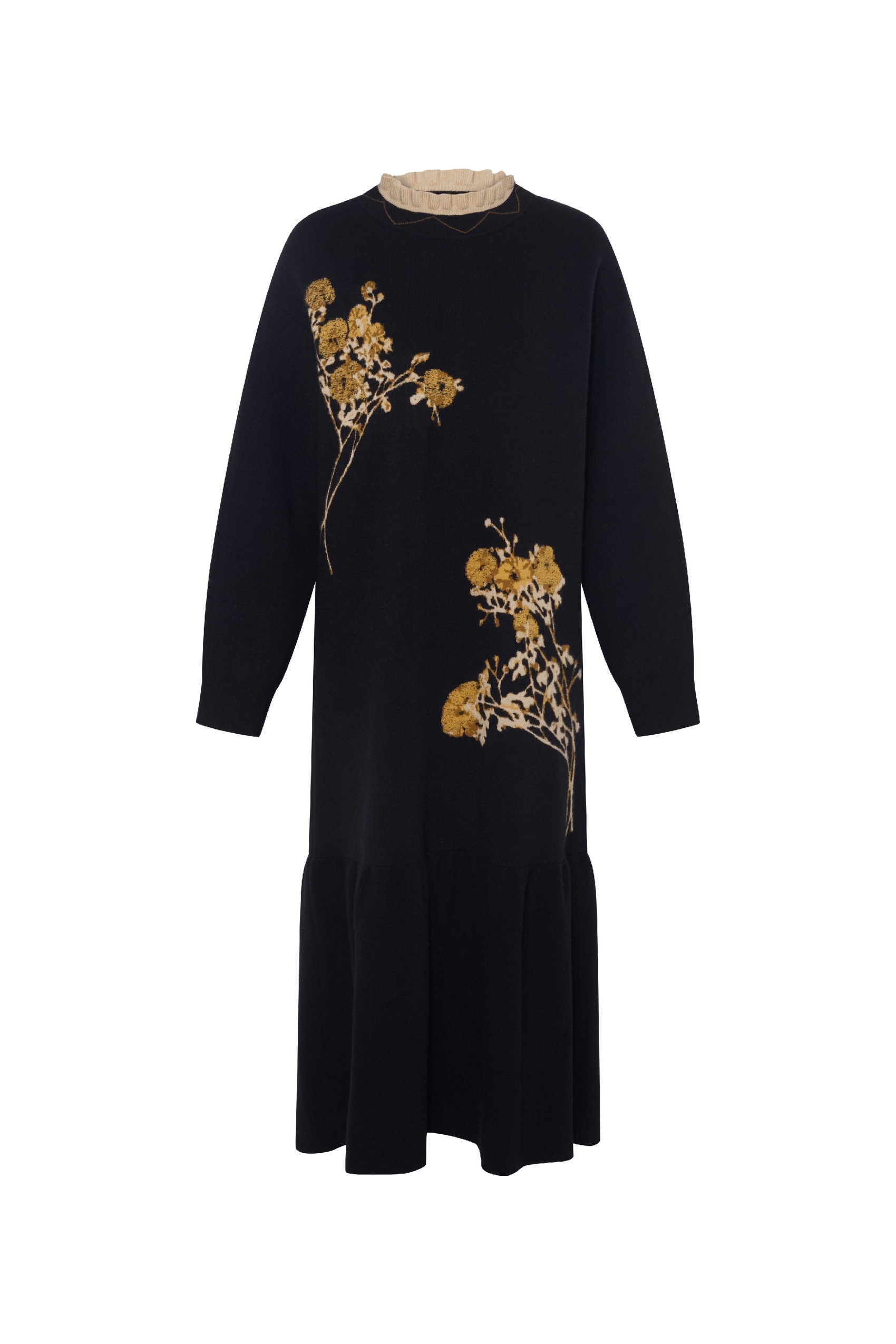 Elegant retro knitted sweater dress long skirt