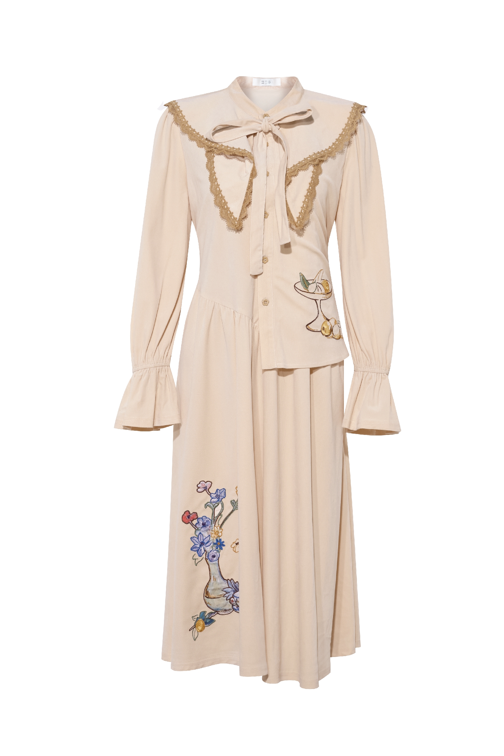 Matisse-Inspired French Long-Sleeve Shirt Dress