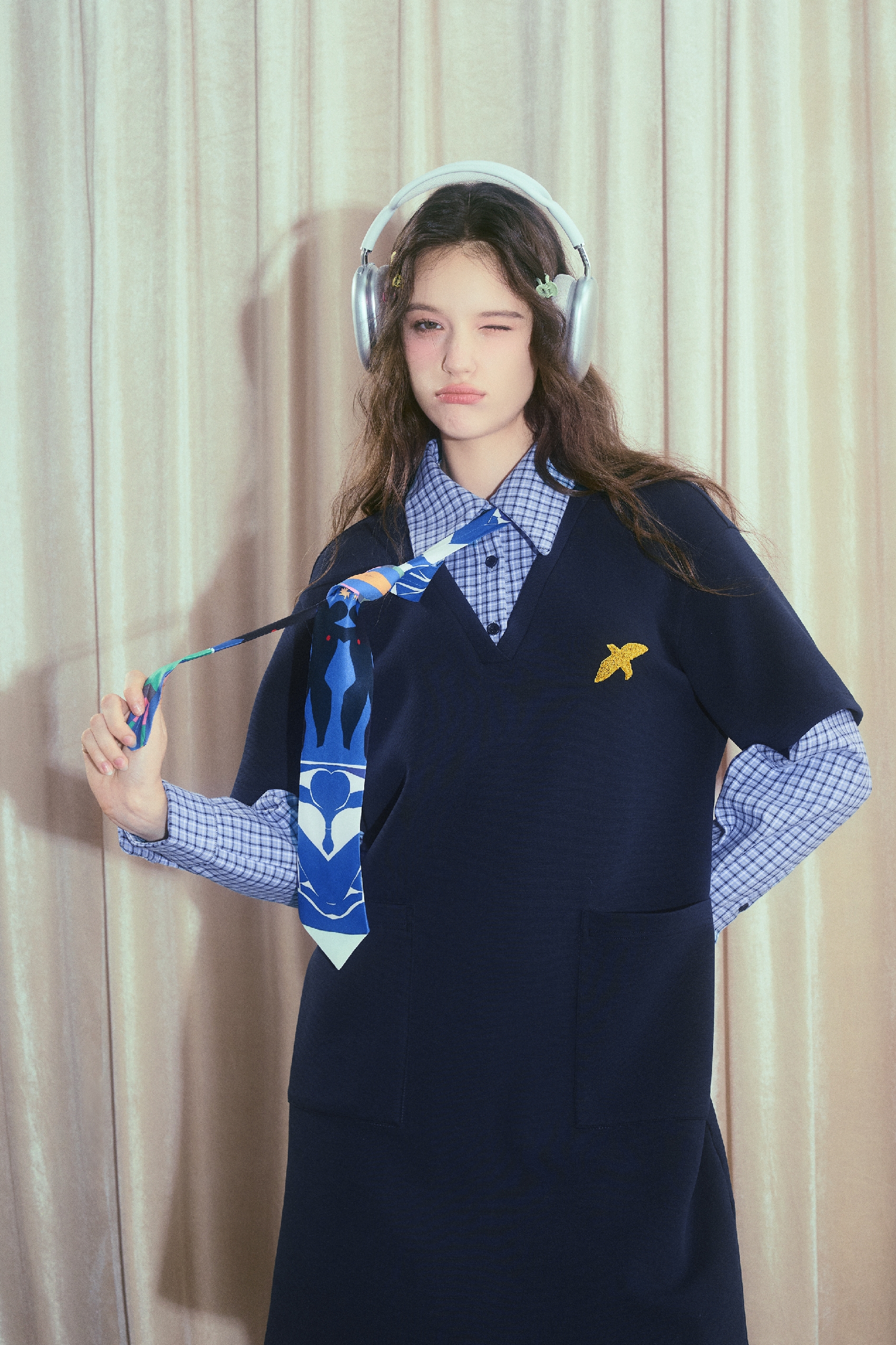 Faux Layered Patchwork Designer Dress