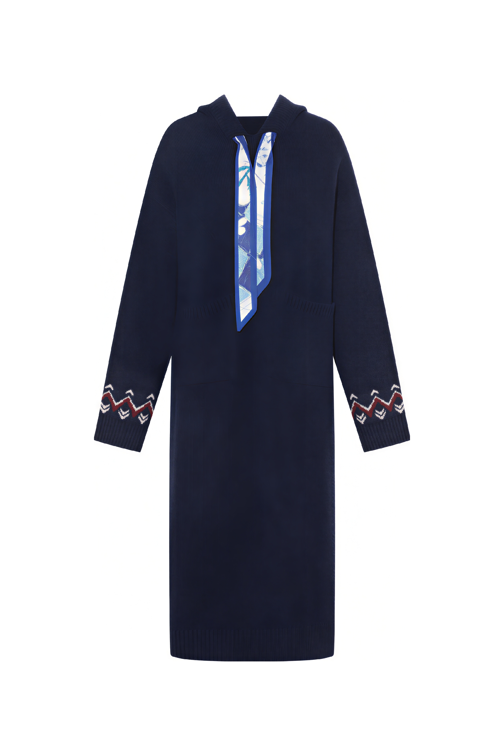 Hooded knit sweater dress