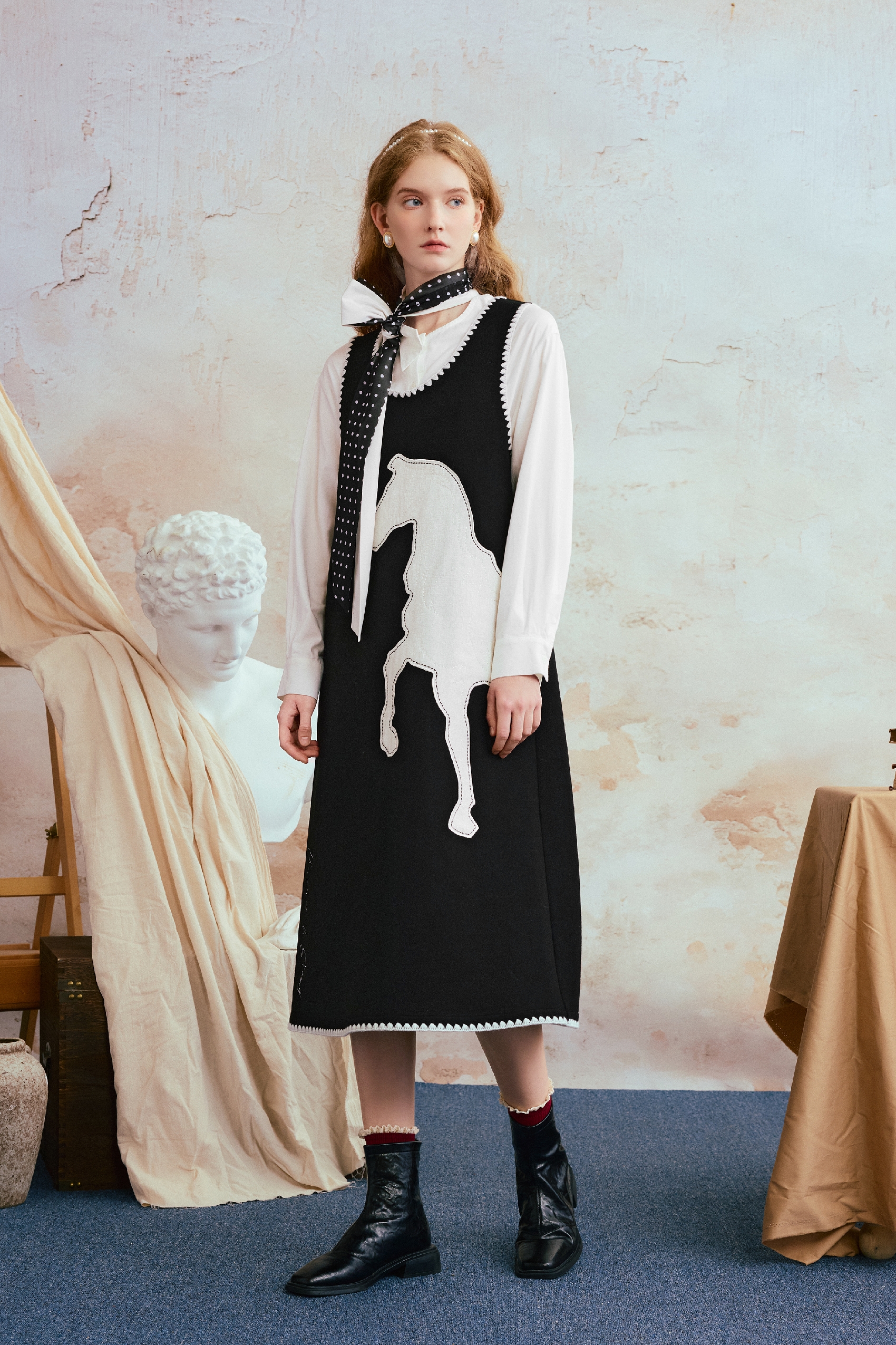 Van Gogh-Inspired Design Sleeveless Maxi Dress