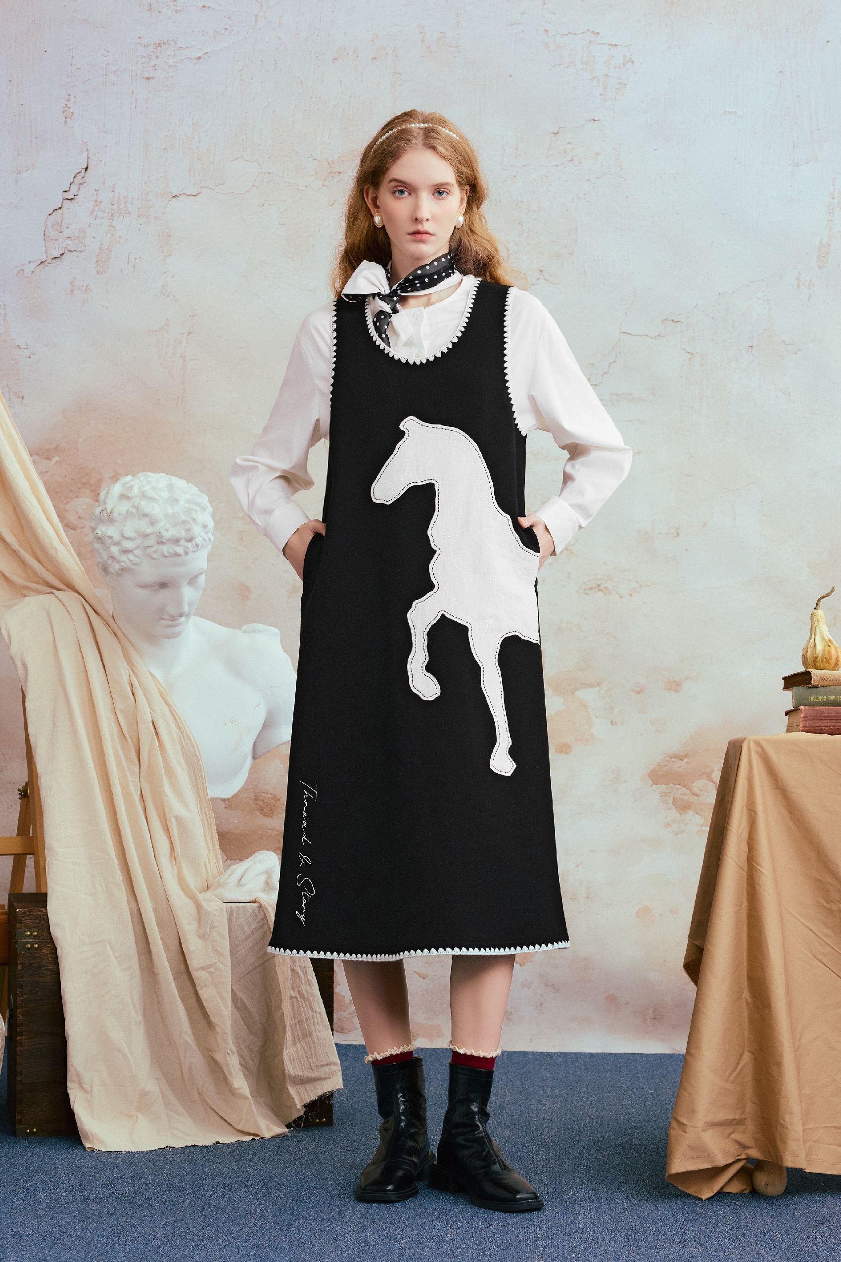 Van Gogh-Inspired Design Sleeveless Maxi Dress