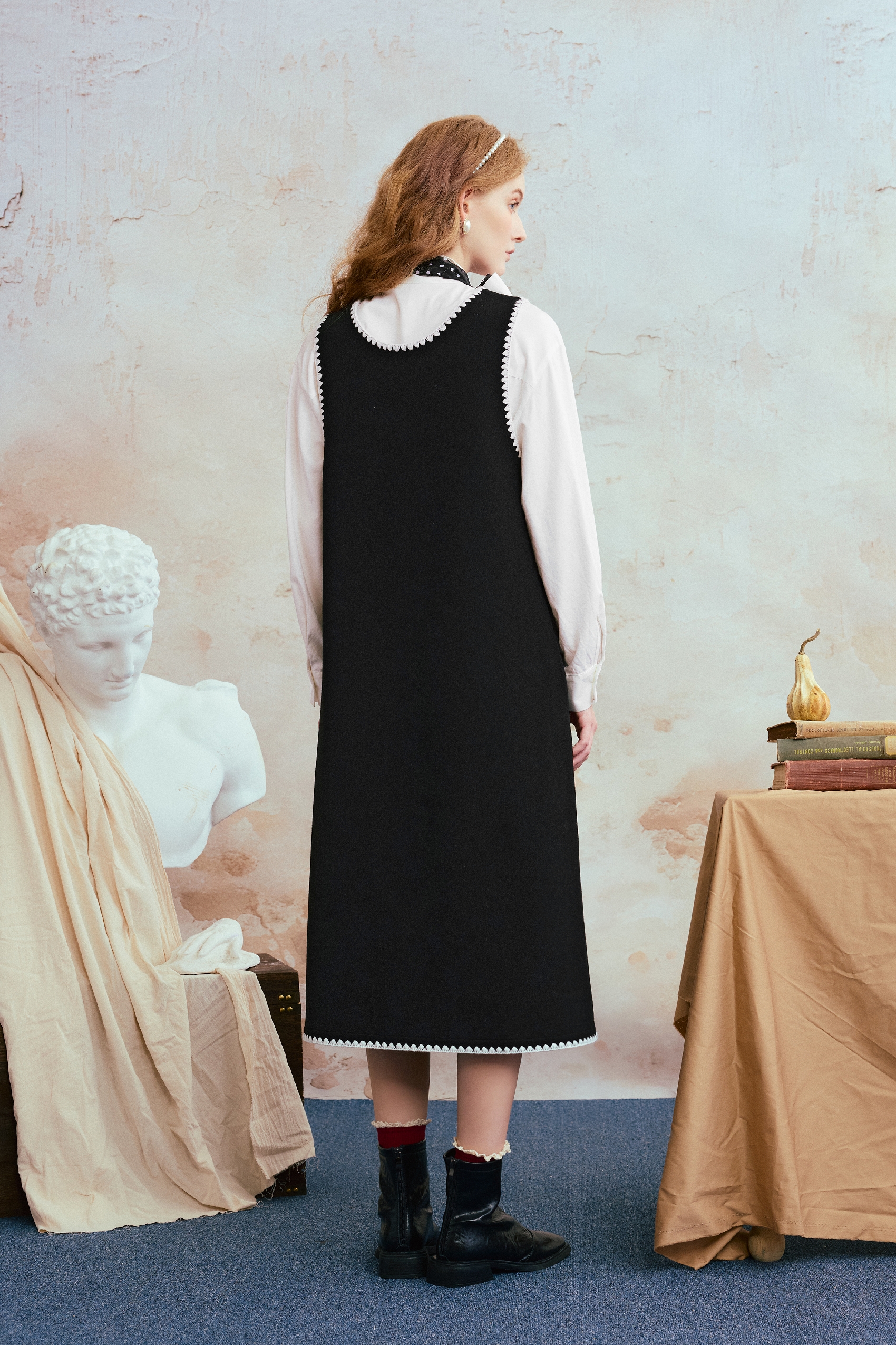 Van Gogh-Inspired Design Sleeveless Maxi Dress