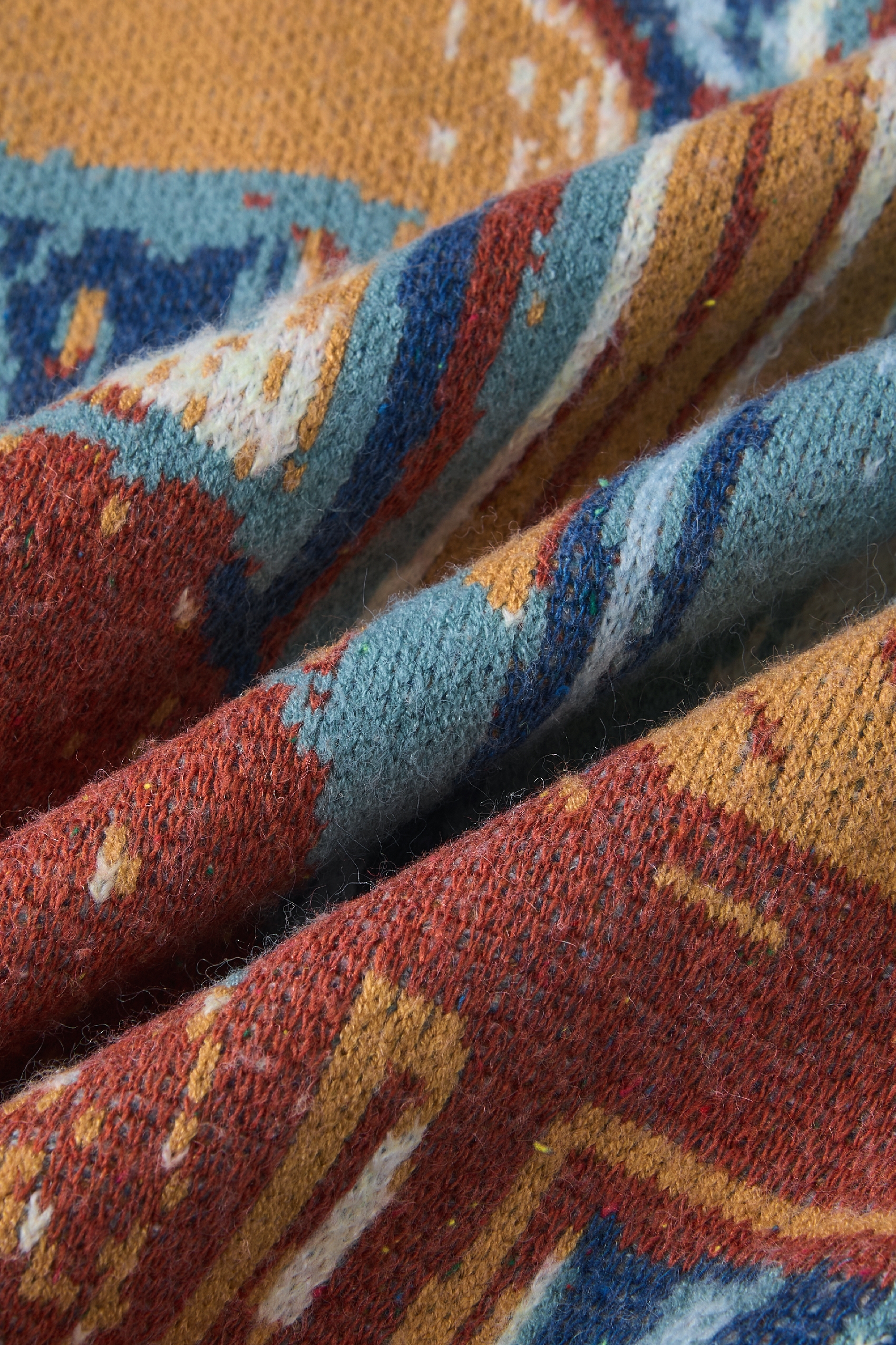 Van Gogh-Inspired Long Knit Casual Dress