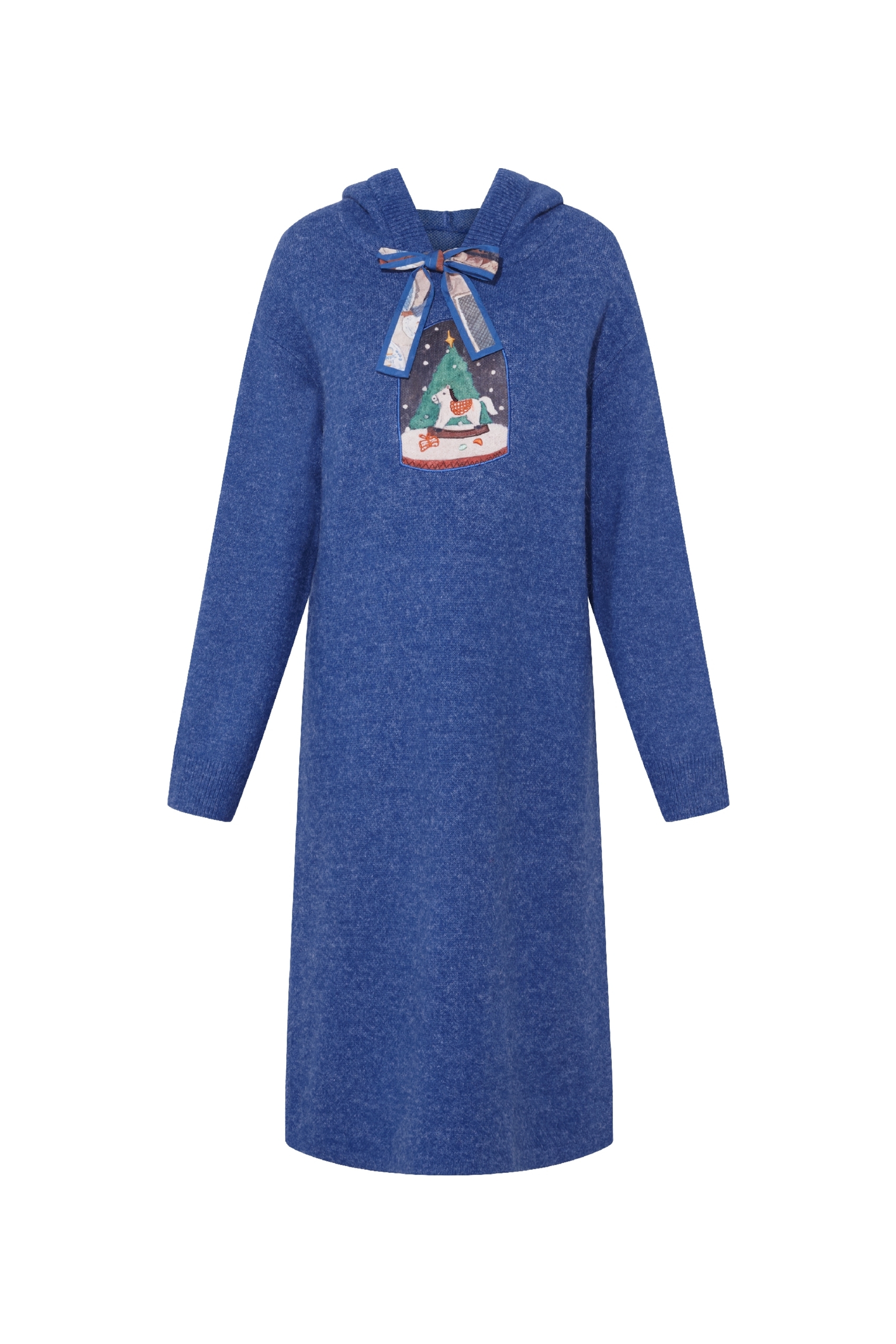 Knitted hooded sweater dress
