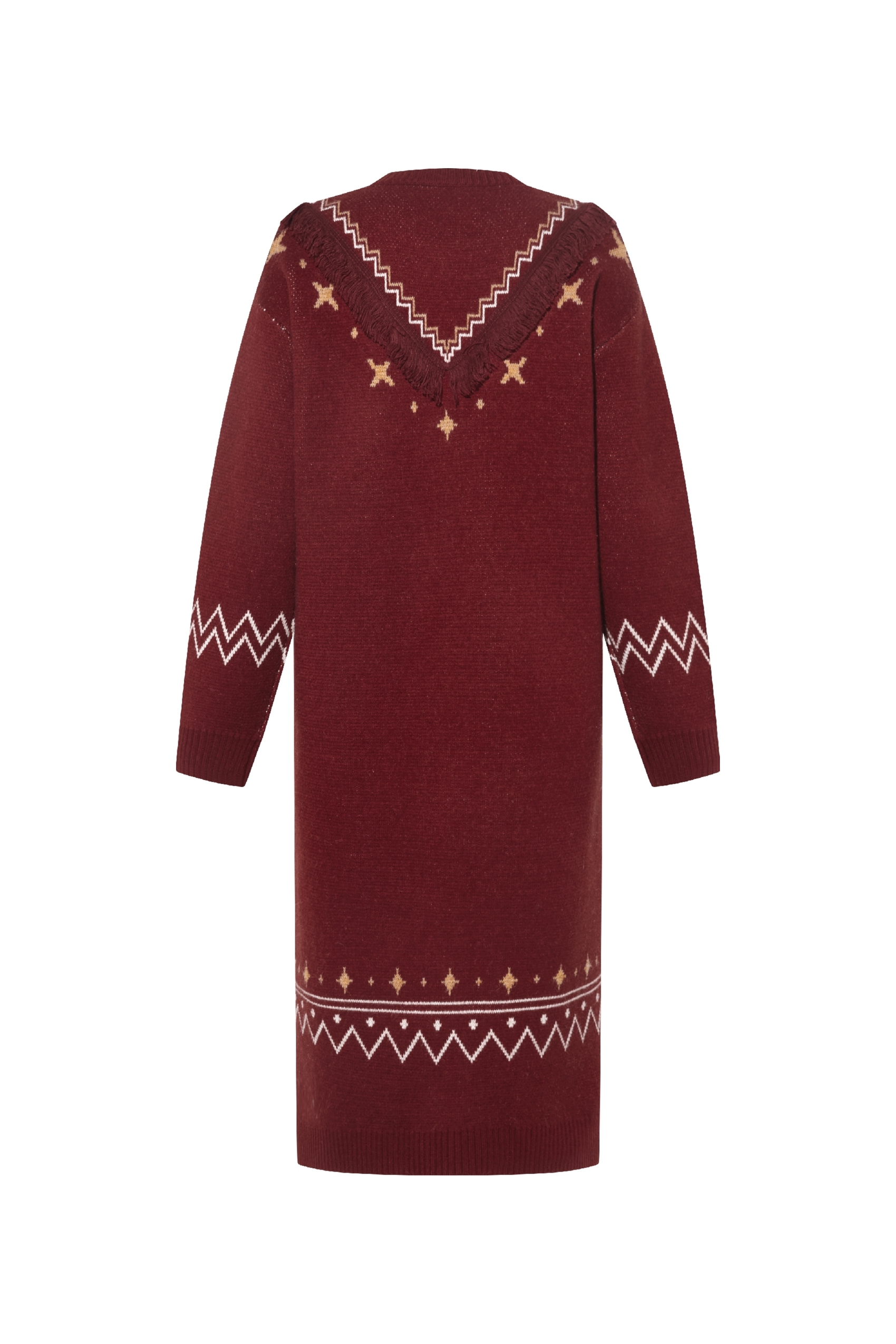 Red Christmas outfit: sweater dress