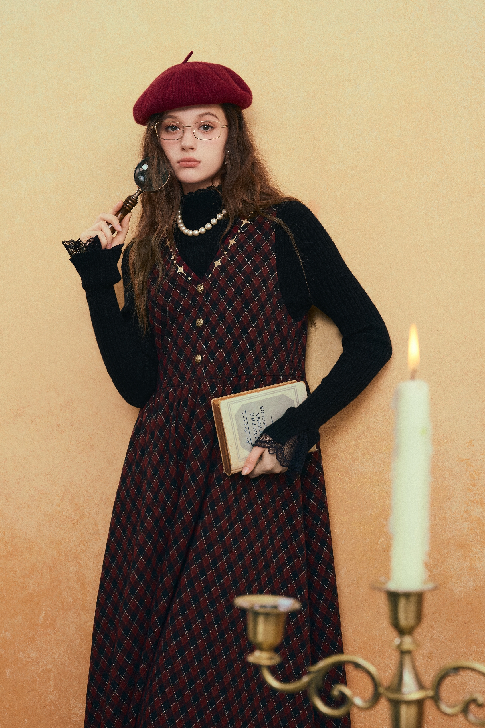 Christmas-themed vest dress, A-line skirt, long skirt