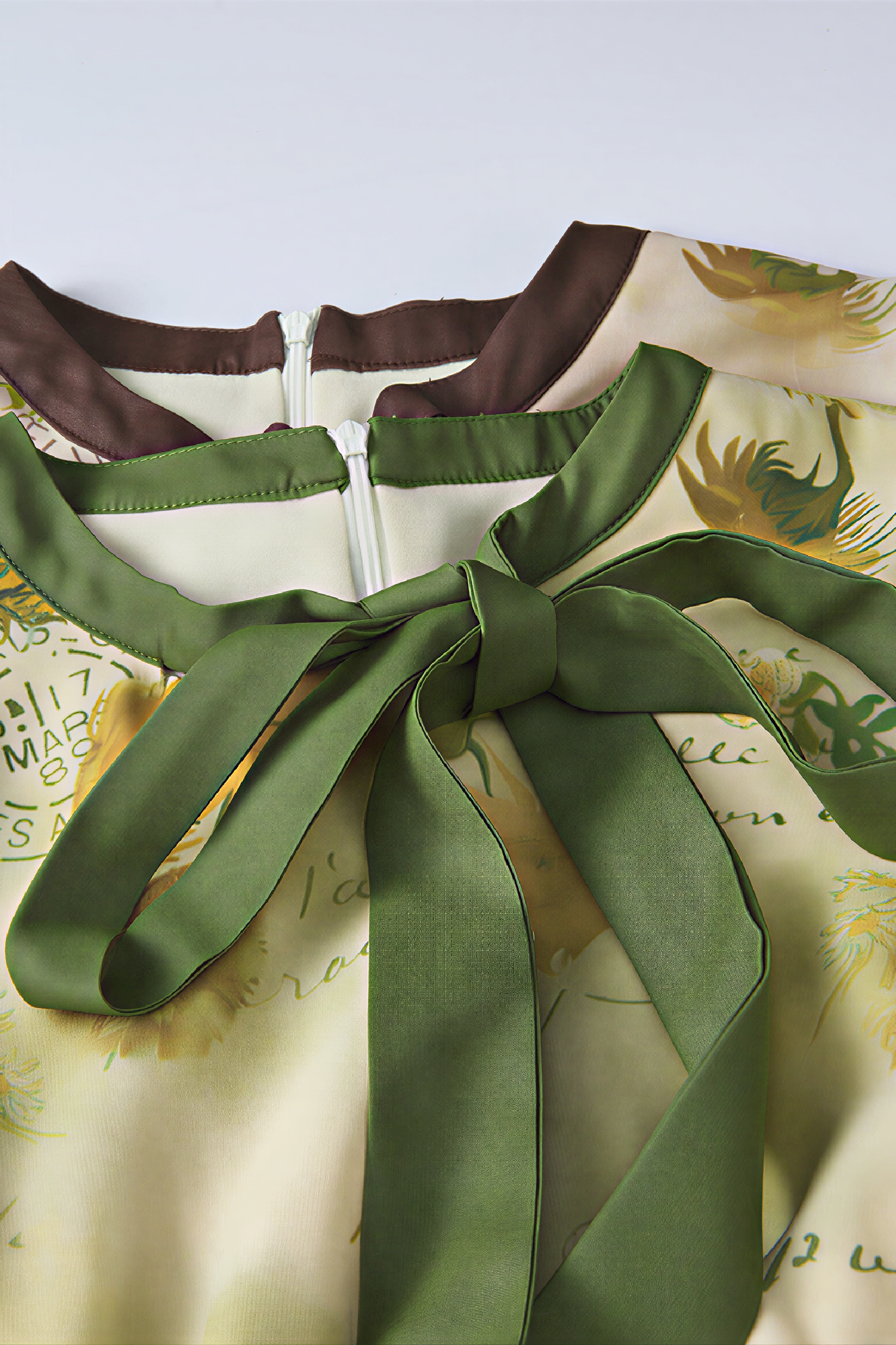 Van Gogh-Inspired Vintage Long-Sleeve Dress