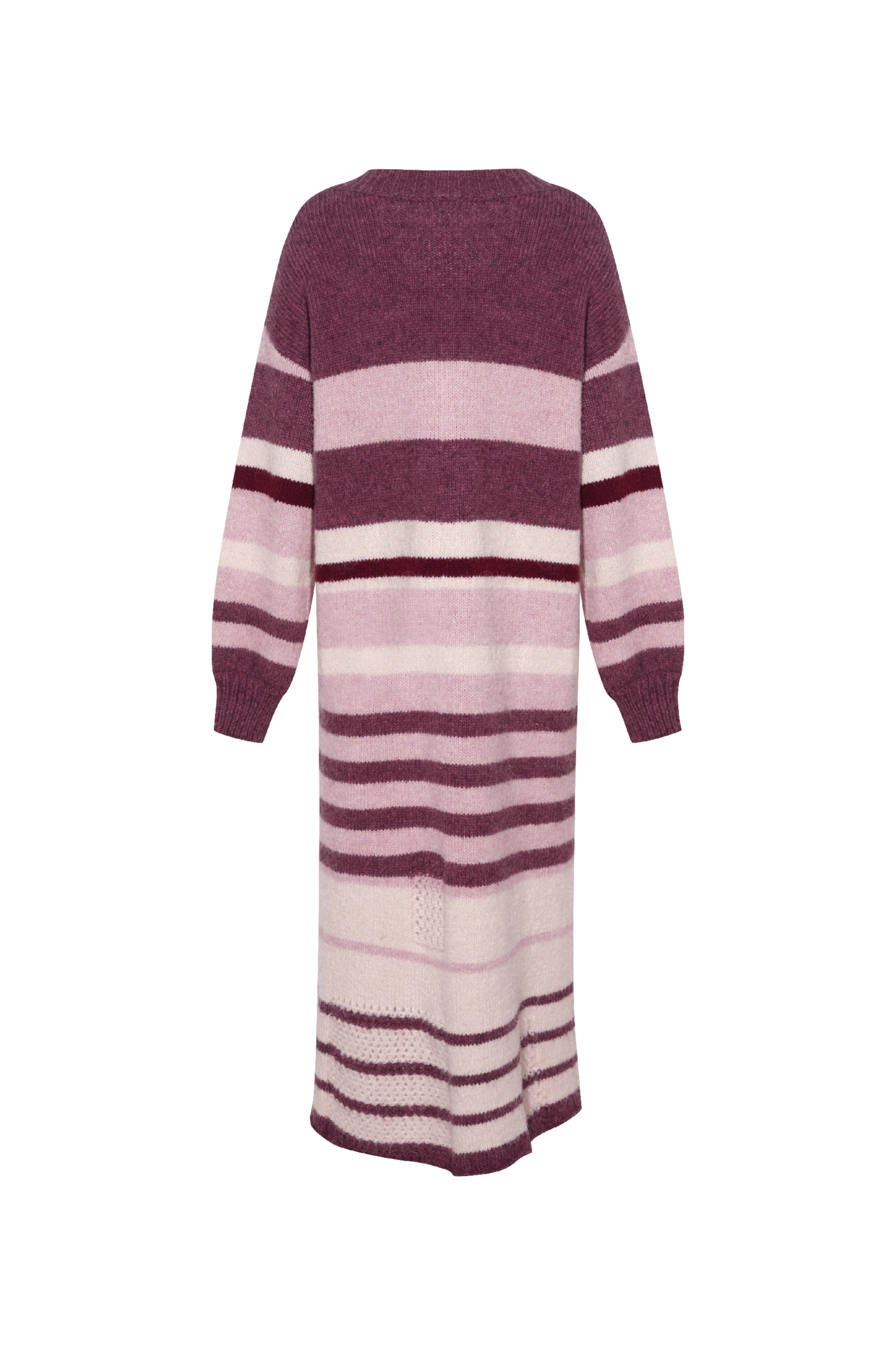 Long striped knit sweater dress
