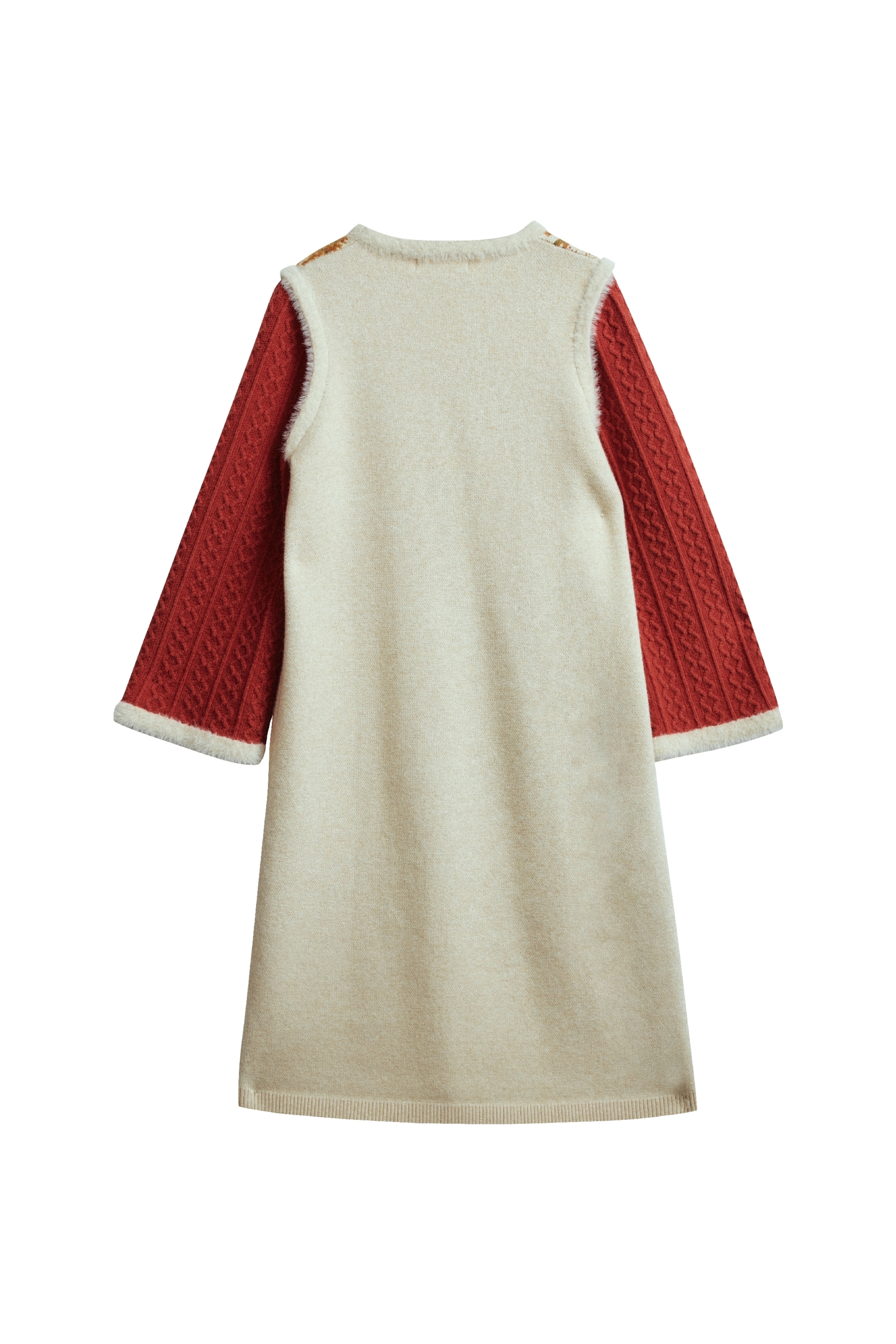 Van Gogh-Inspired Modern Chinese-Style Buttoned Knit Dress-LYONSENS