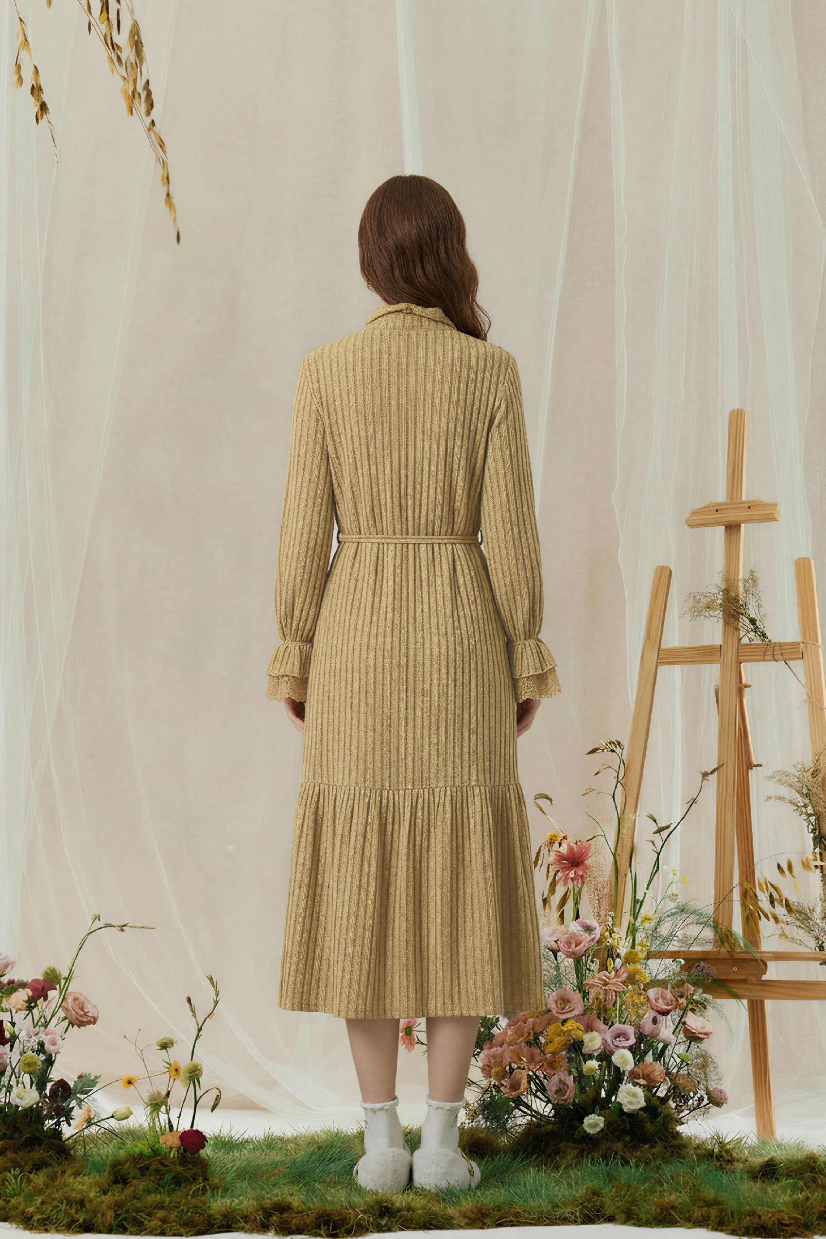 Blue Long-Sleeve Holiday Dress