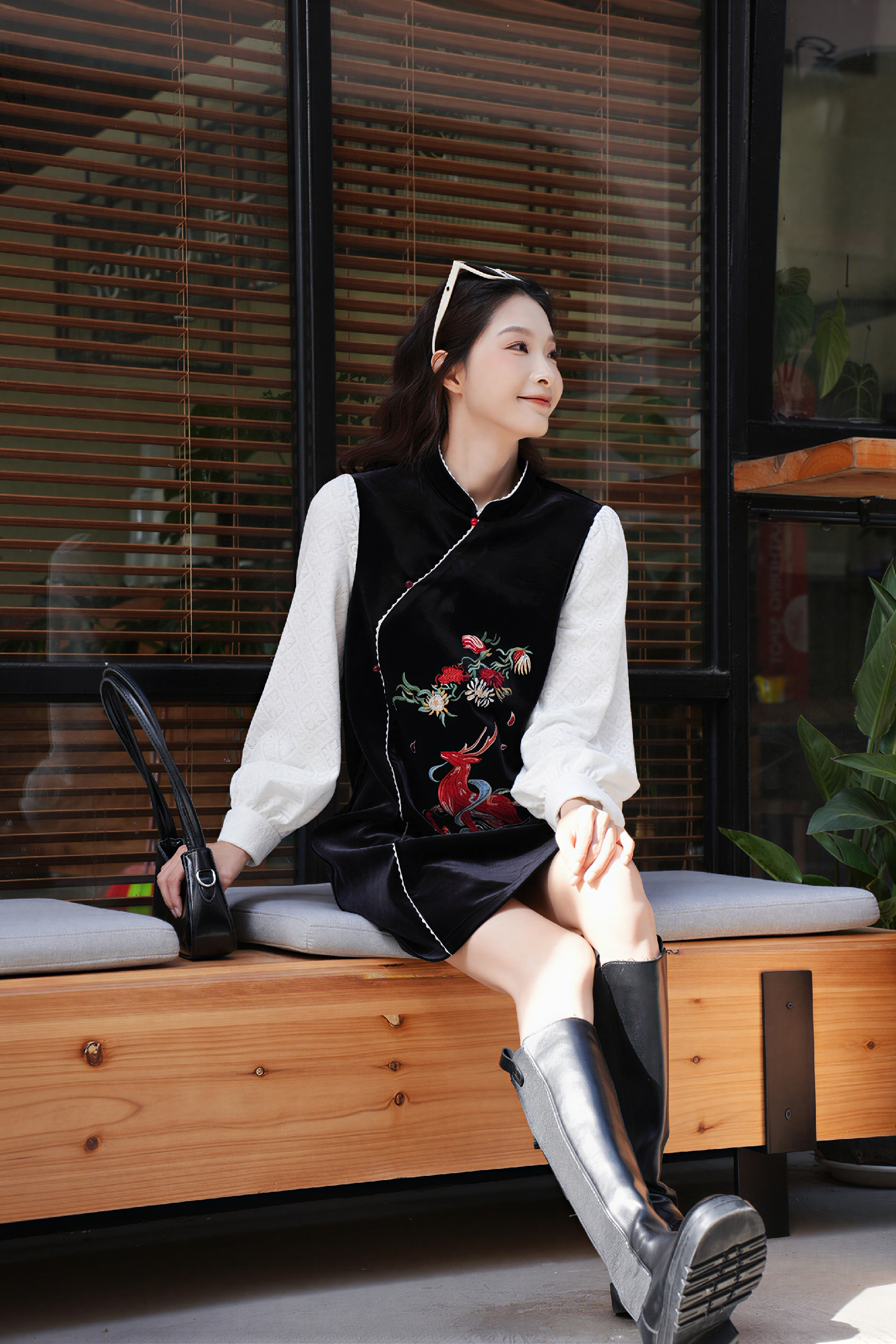 Van Gogh-Inspired Faux Layered Dress