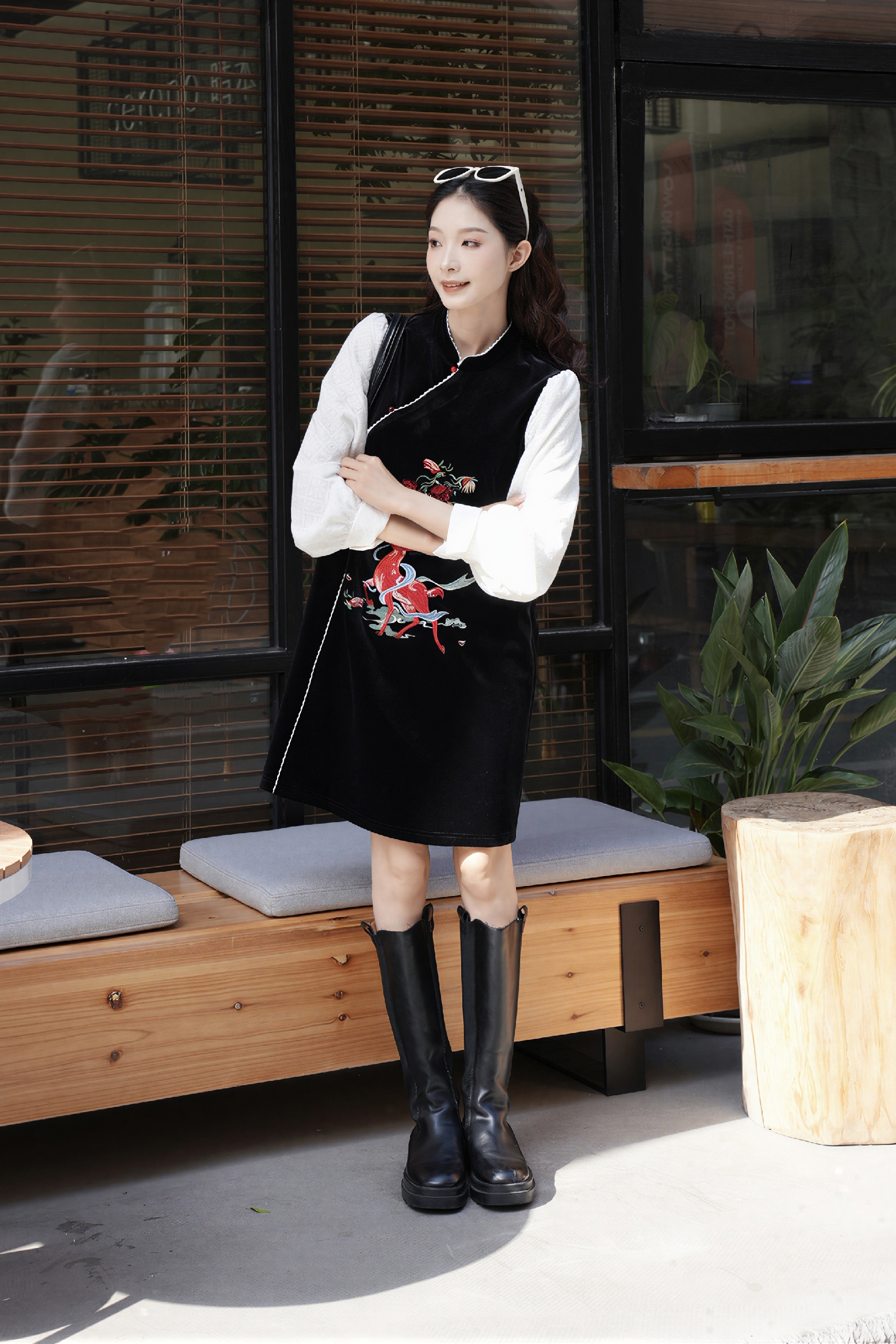 Van Gogh-Inspired Faux Layered Dress