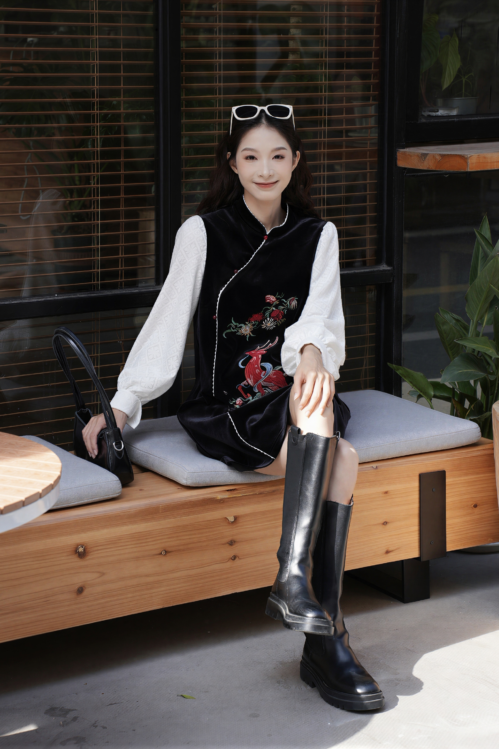 Van Gogh-Inspired Faux Layered Dress