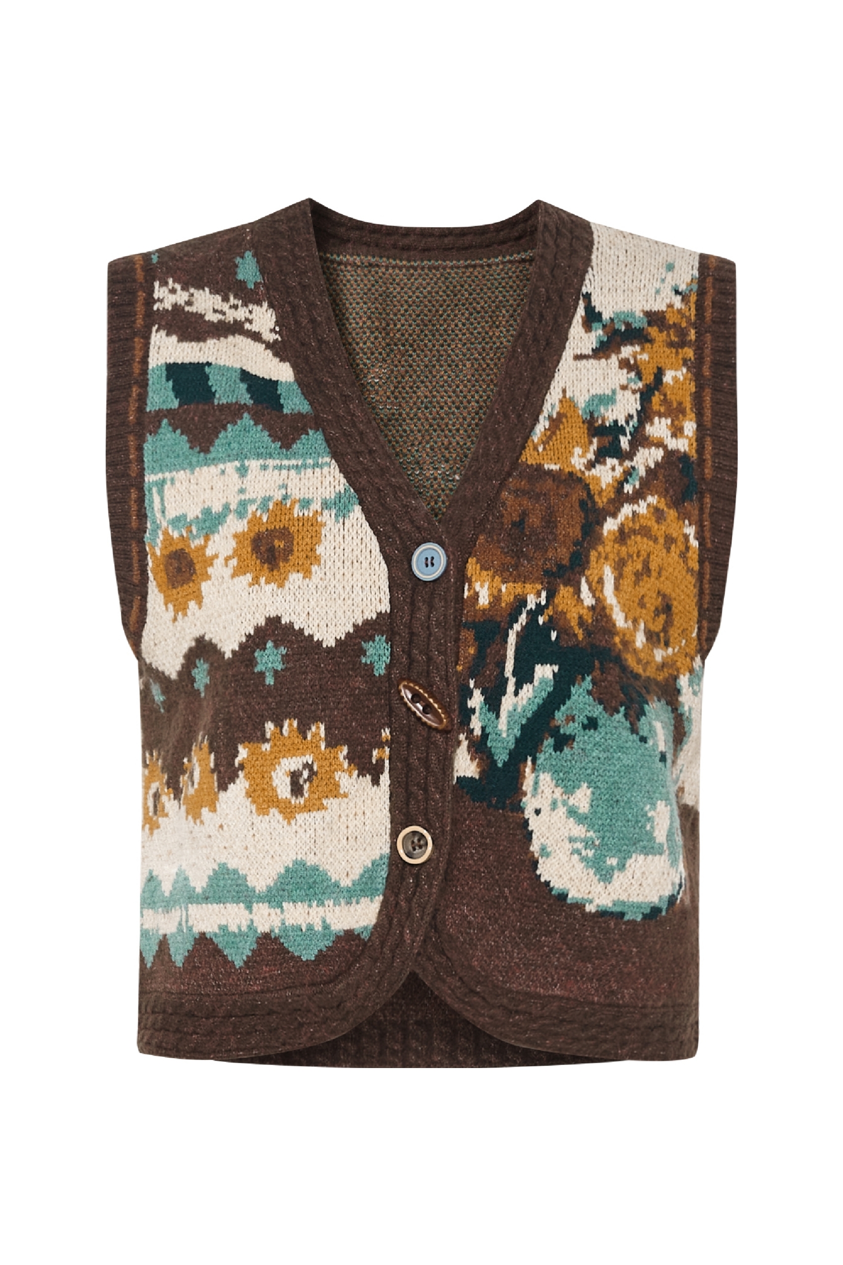 Van Gogh-Inspired Vintage Knit Sweater Vest
