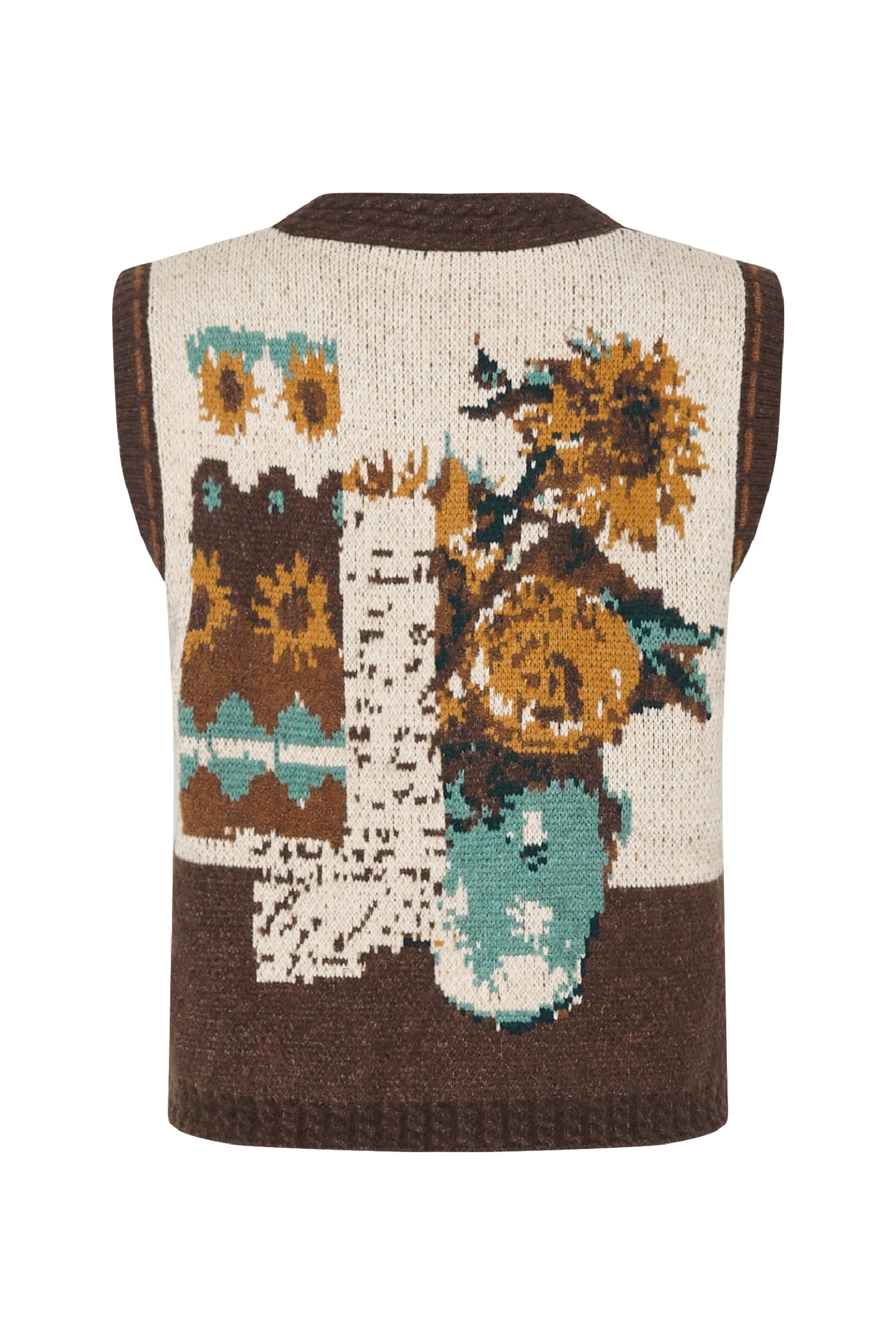 Van Gogh-Inspired Vintage Knit Sweater Vest
