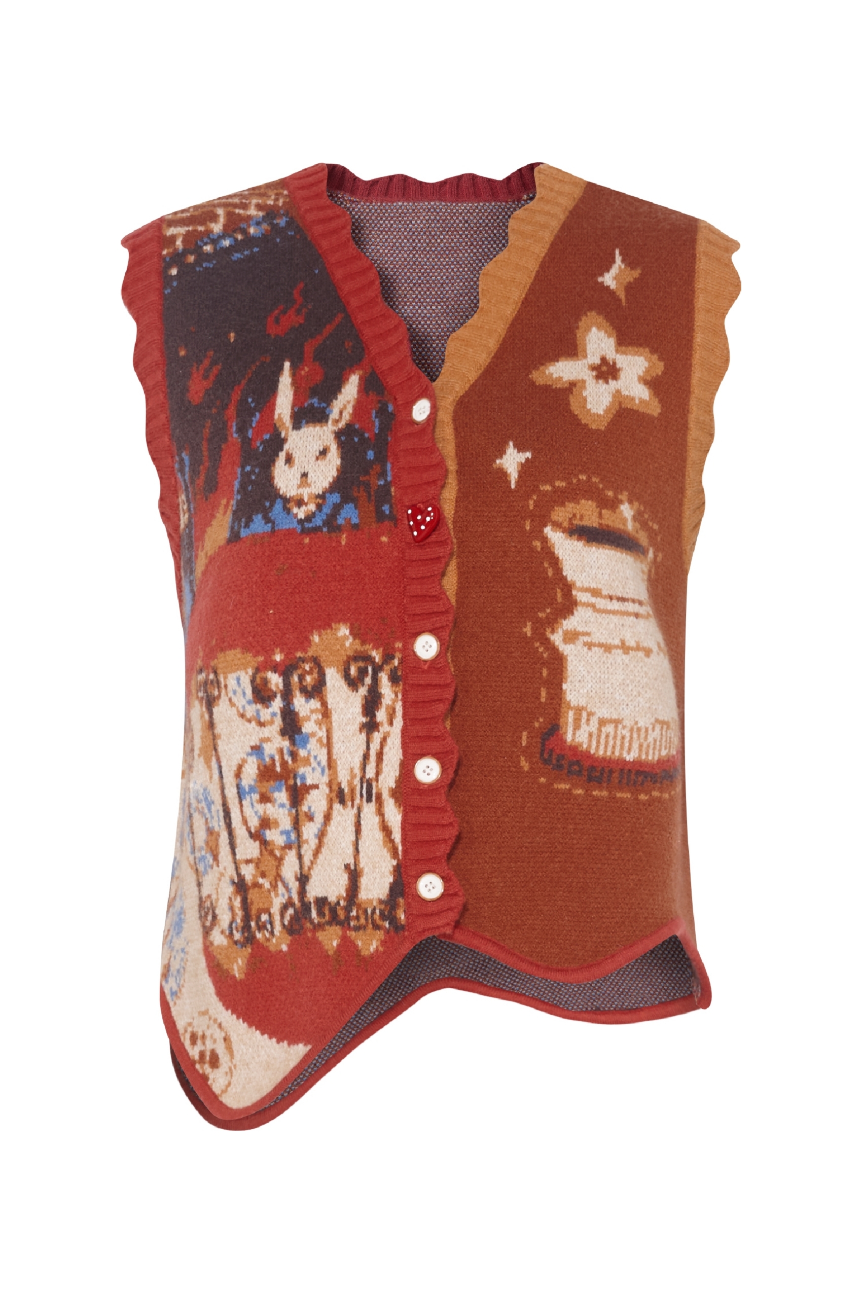 Blue knitted vest cardigan