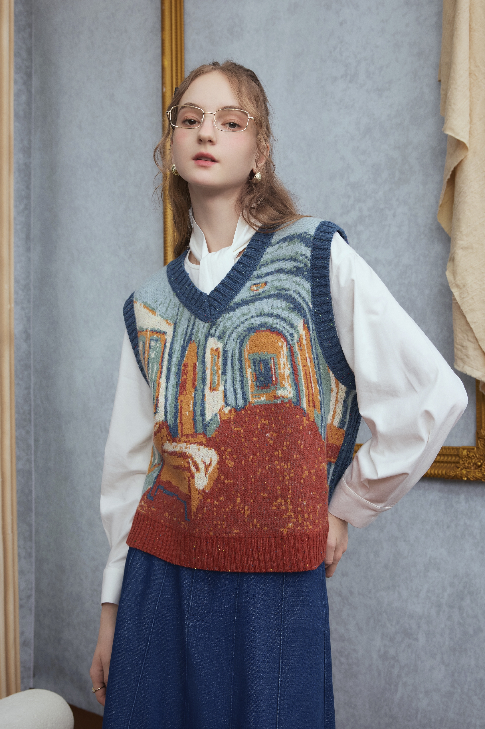 Outerwear knitted vest