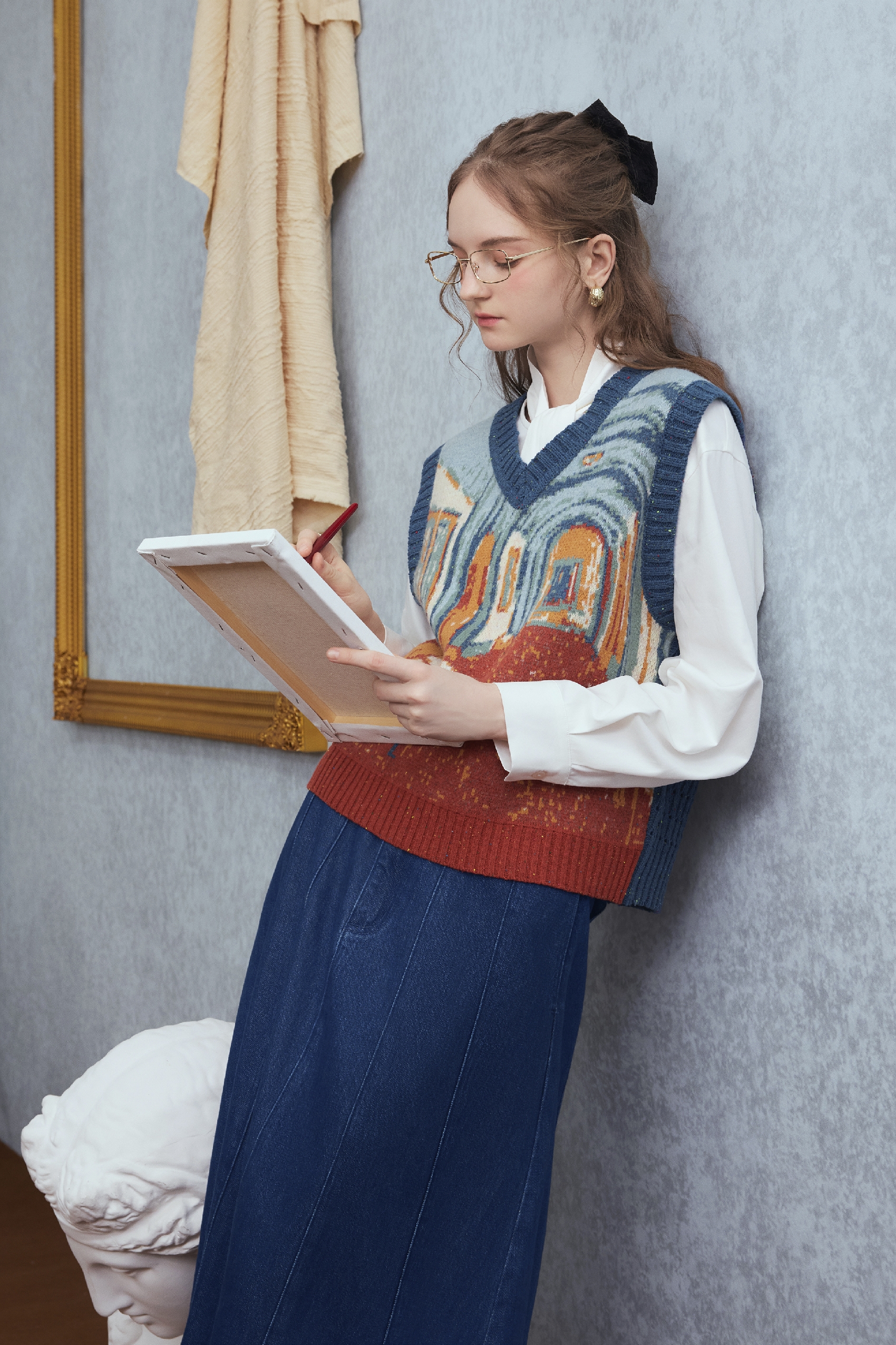 Outerwear knitted vest