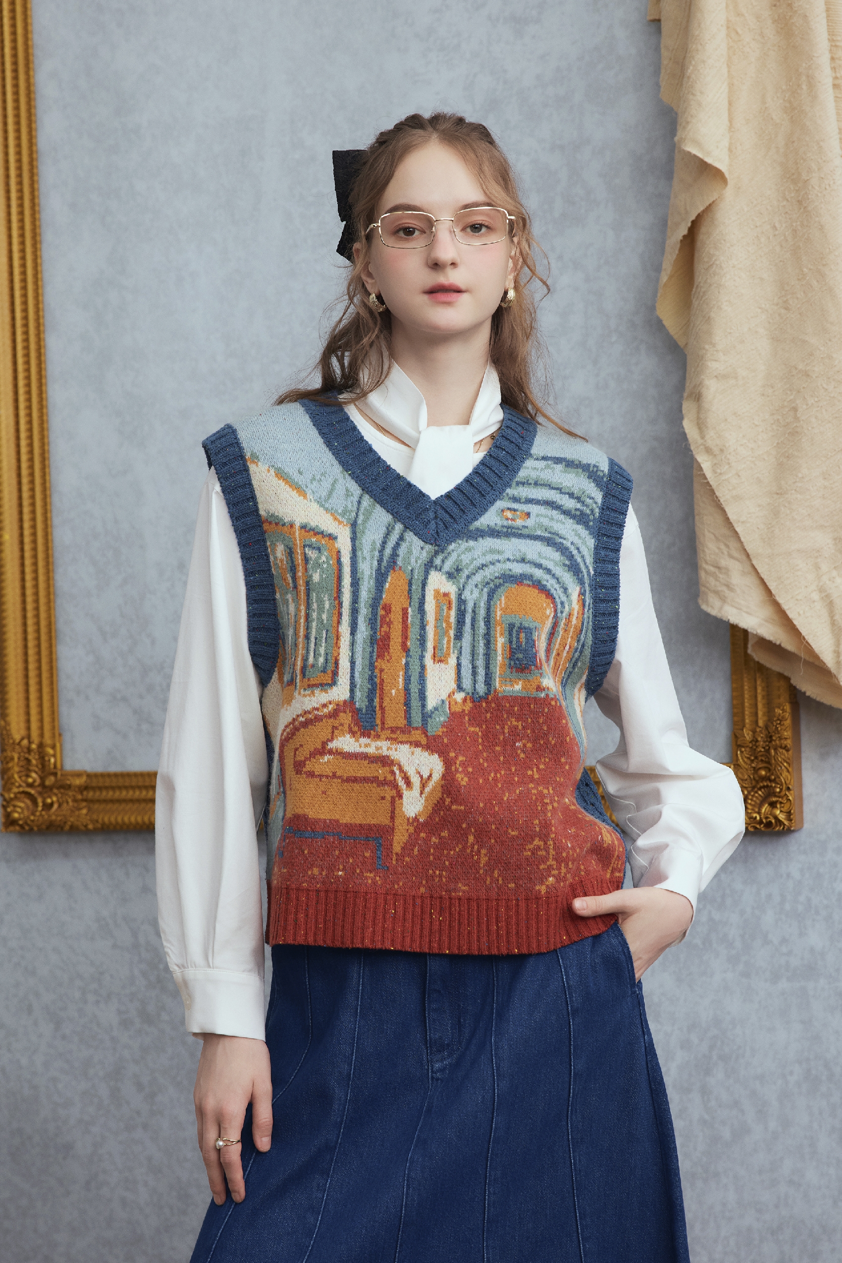 Outerwear knitted vest