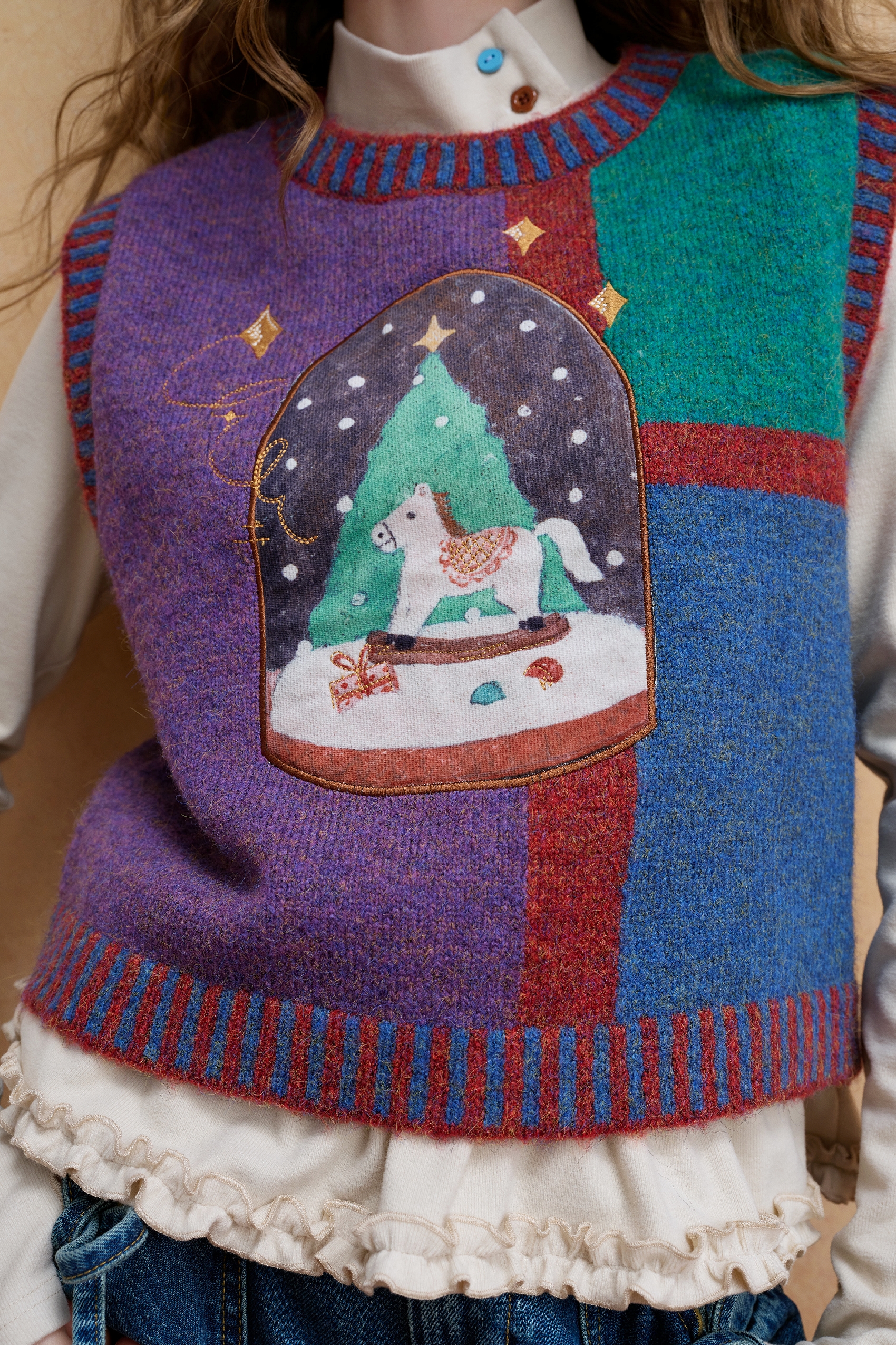 Christmas sleeveless knitted vest