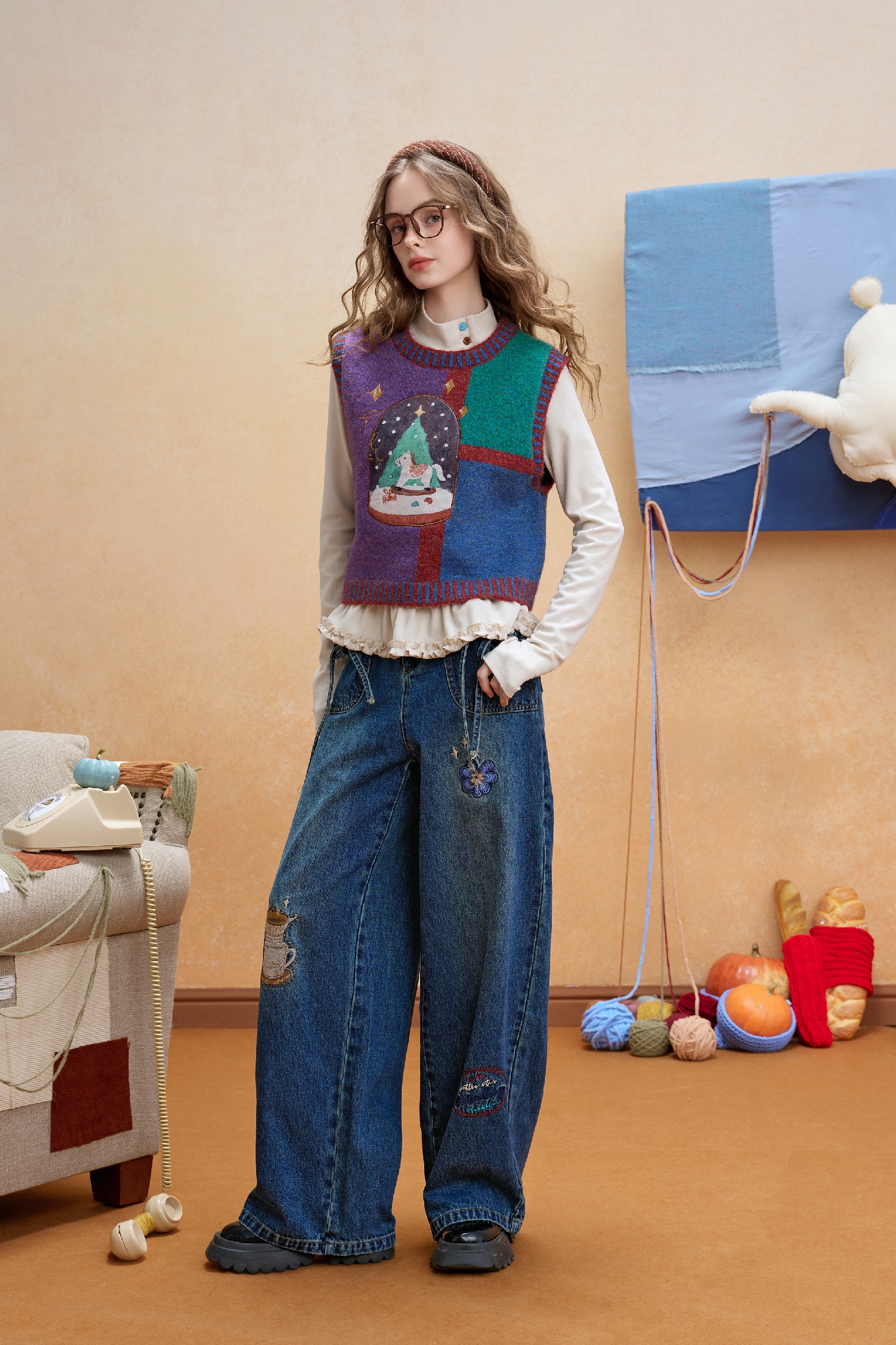 Christmas sleeveless knitted vest