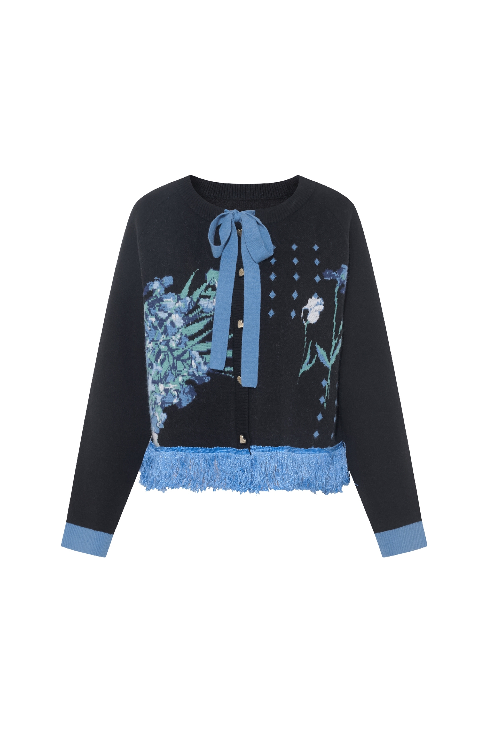 Black knitted casual cardigan