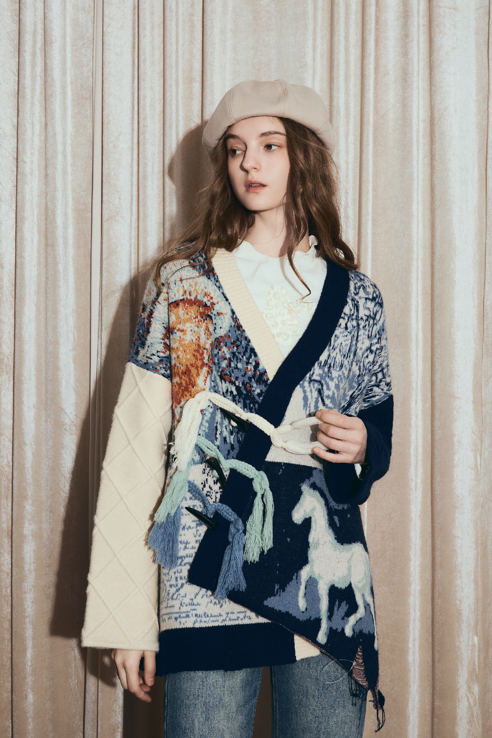 Van Gogh-Inspired Premium Knit Cardigan